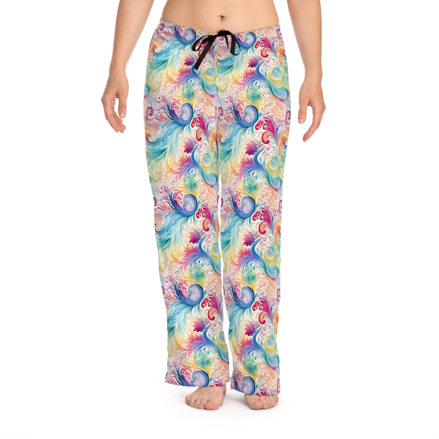 Women's Pyjama Pants, Rainbow Paisley, Sleepwear Bottoms