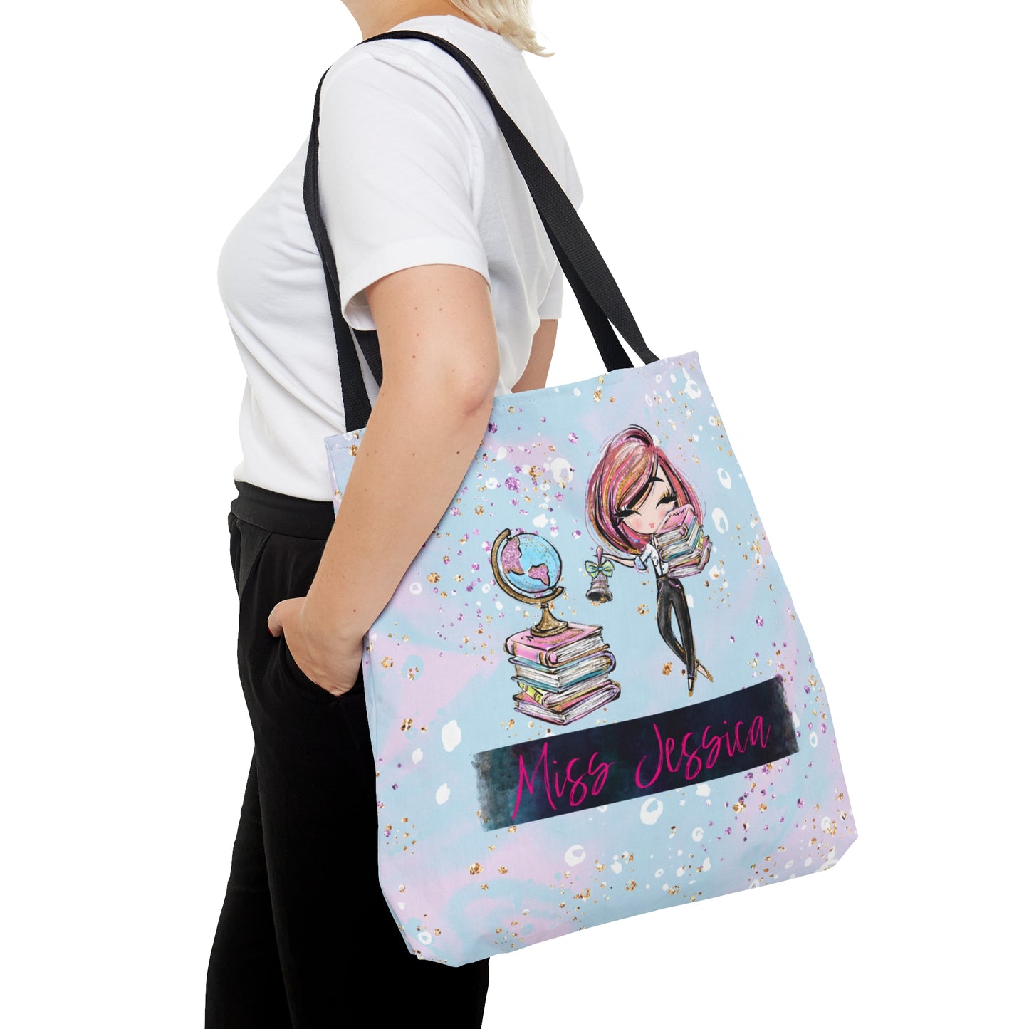 Teacher Books and Bell Tote Bag