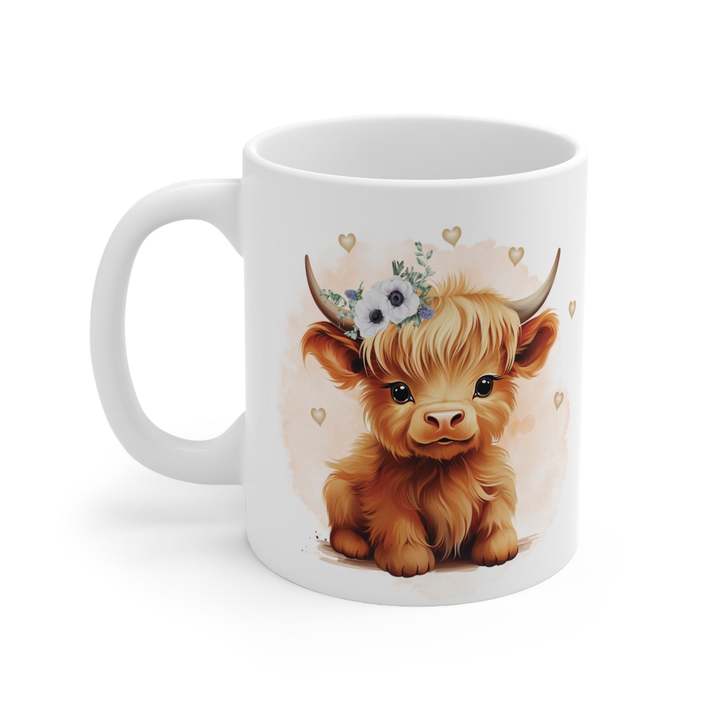 Personalised/Non Personalised Highland Cow, Ceramic Mug 11oz, Highland Cow Mug