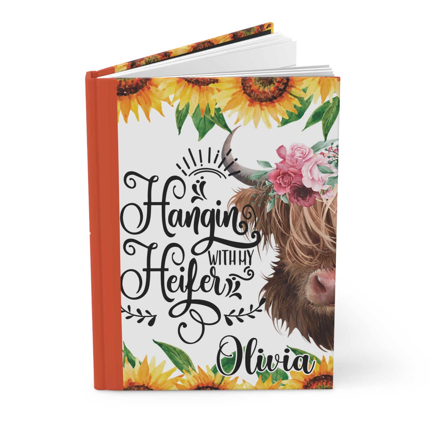 Personalised Hardcover Journal Matte, Highland Cow, awd-1684