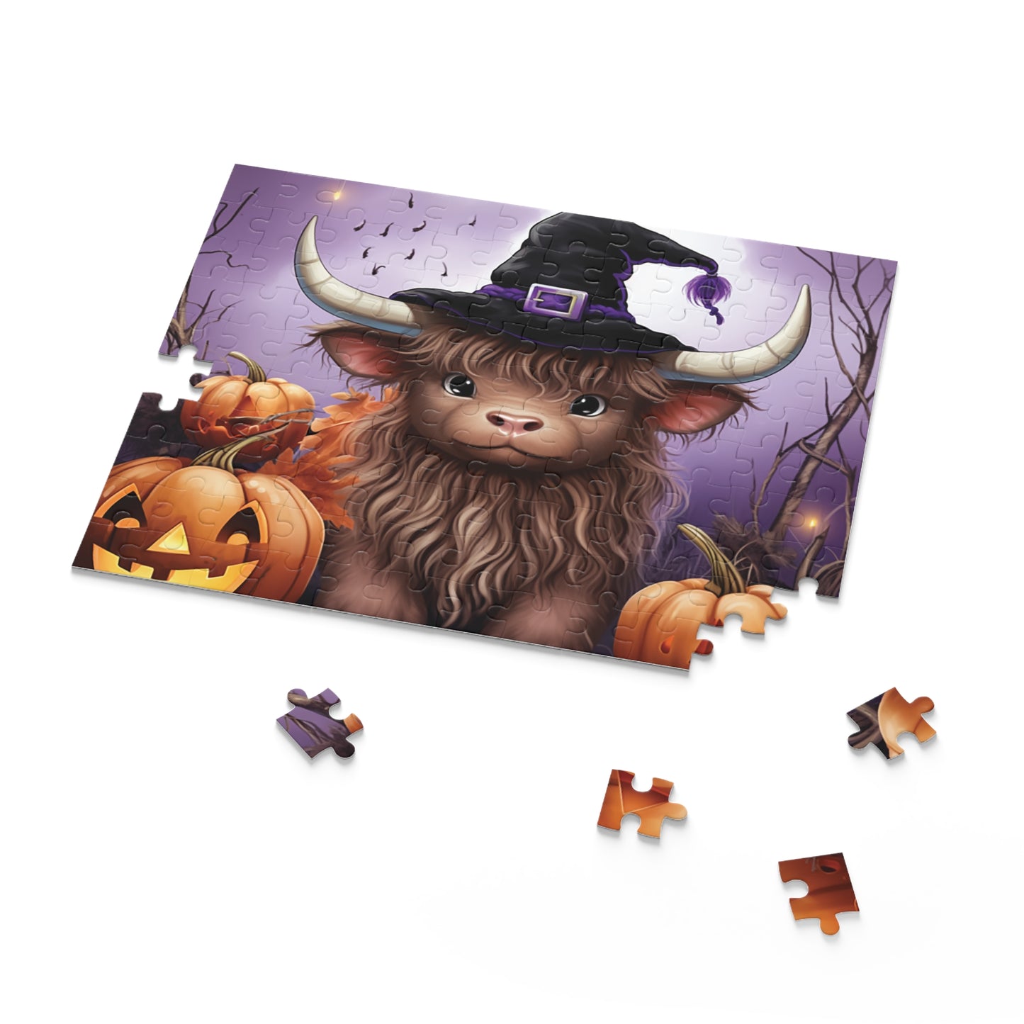 Personalised/Non-Personalised Puzzle, Highland Cow (120, 252, 500-Piece)