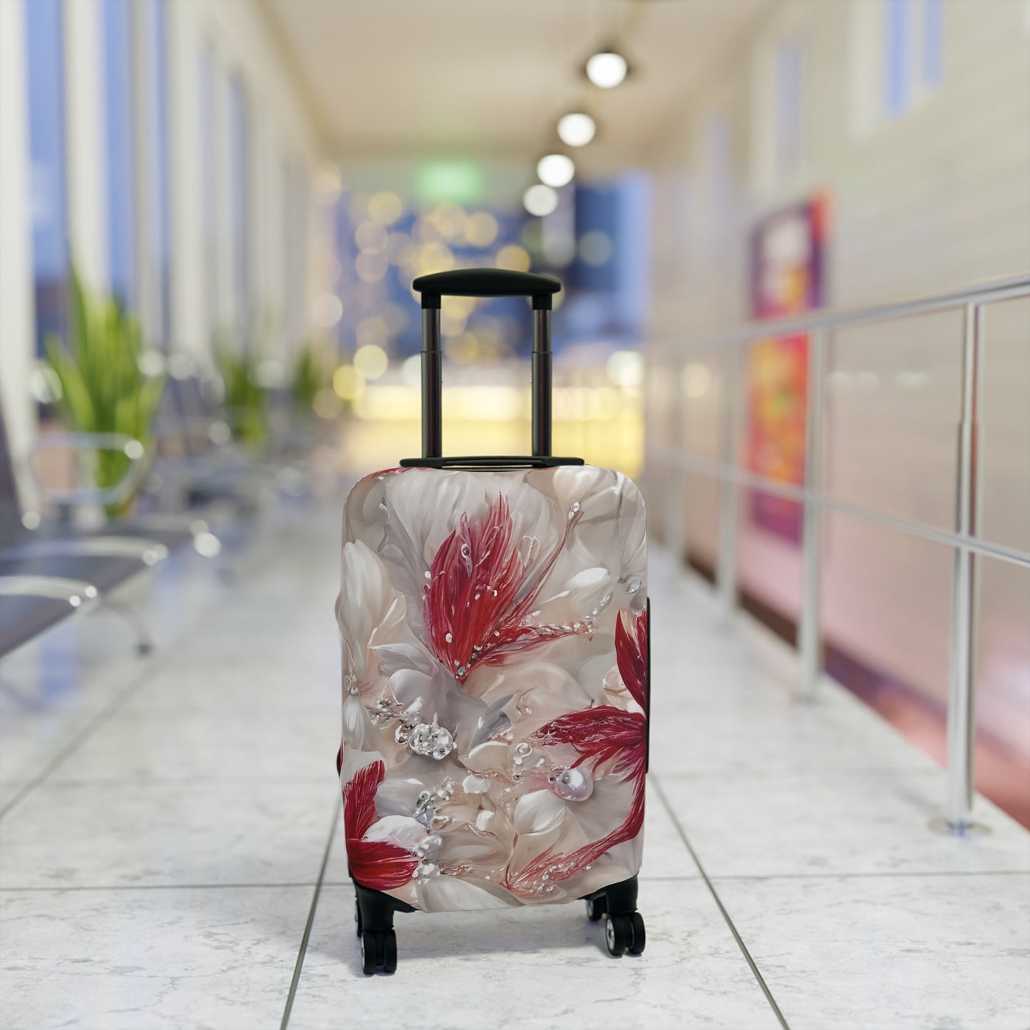 Luggage Cover, Red Floral