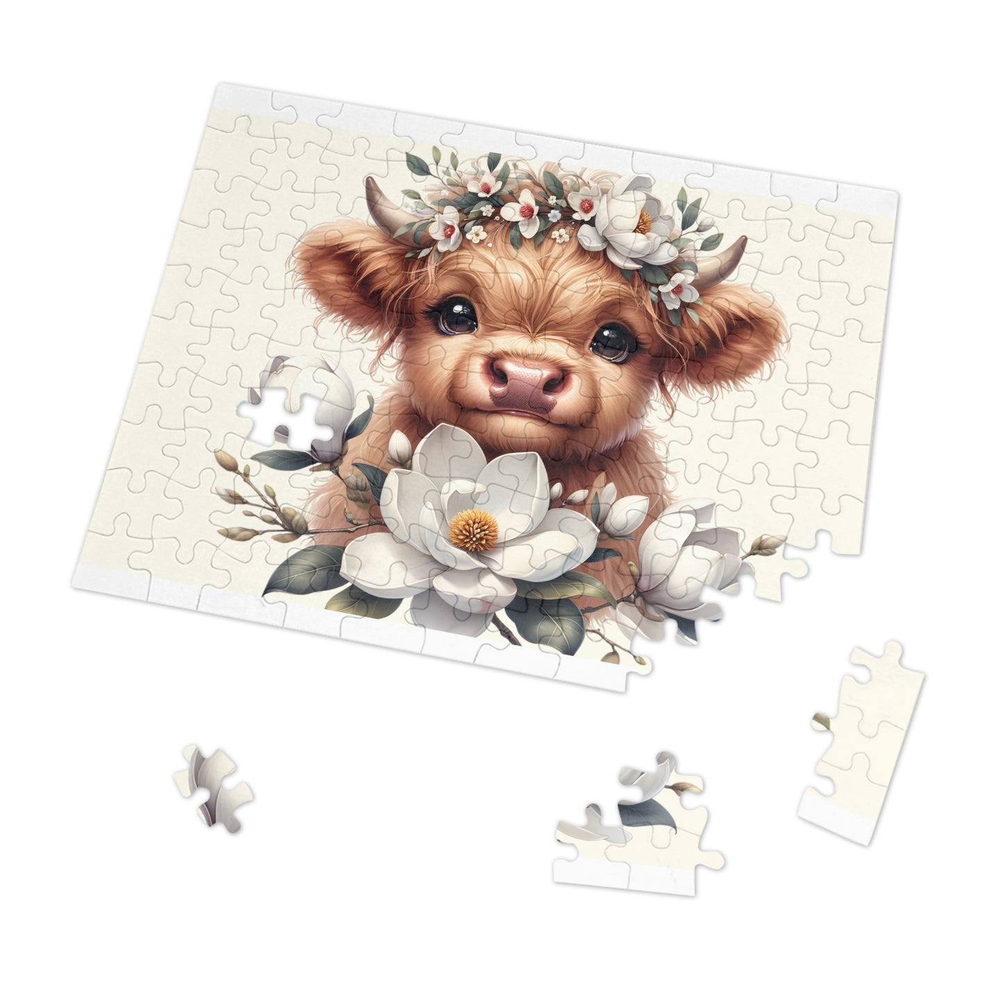 Jigsaw Puzzle, Highland Cow, Personalised/Non-Personalised (30, 110, 252, 500,1000-Piece)