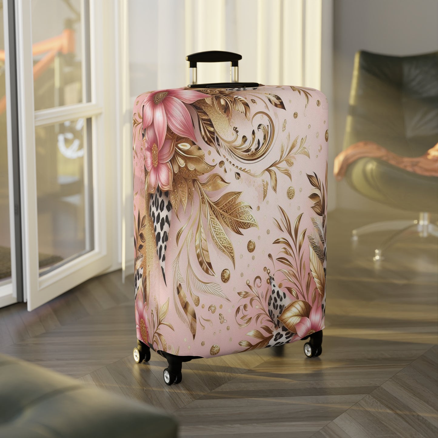 Luggage Cover, Floral Leopard, awd-3081