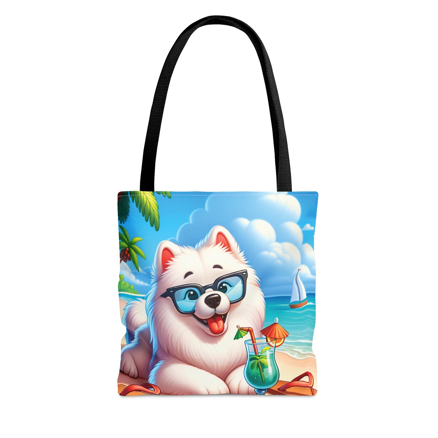 Tote Bag, Dog on Beach, Samoyed, Tote bag,  awd-1240