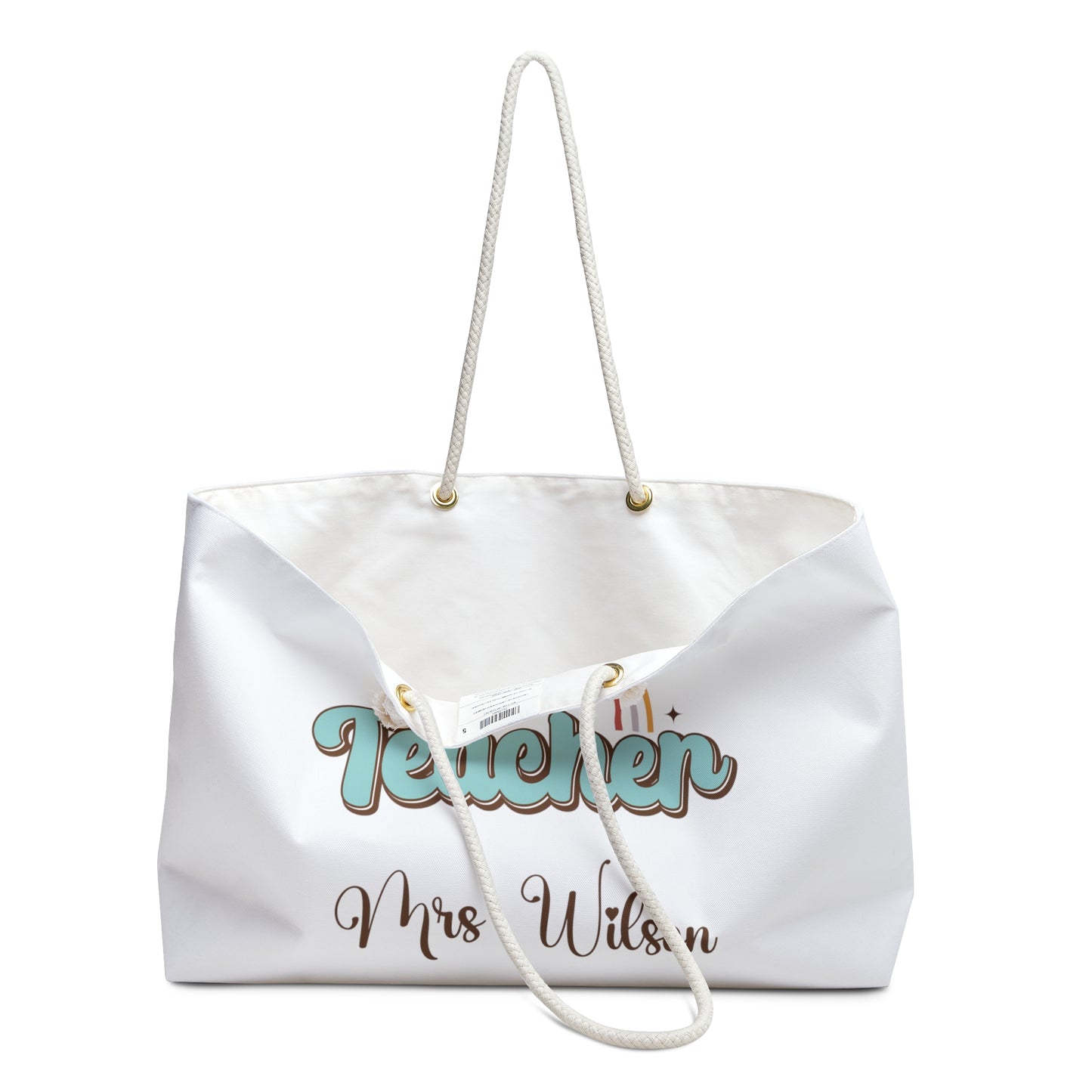 Personalised Weekender Bag, Teacher, Large Weekender Bag, Beach Bag, Teacher Bag