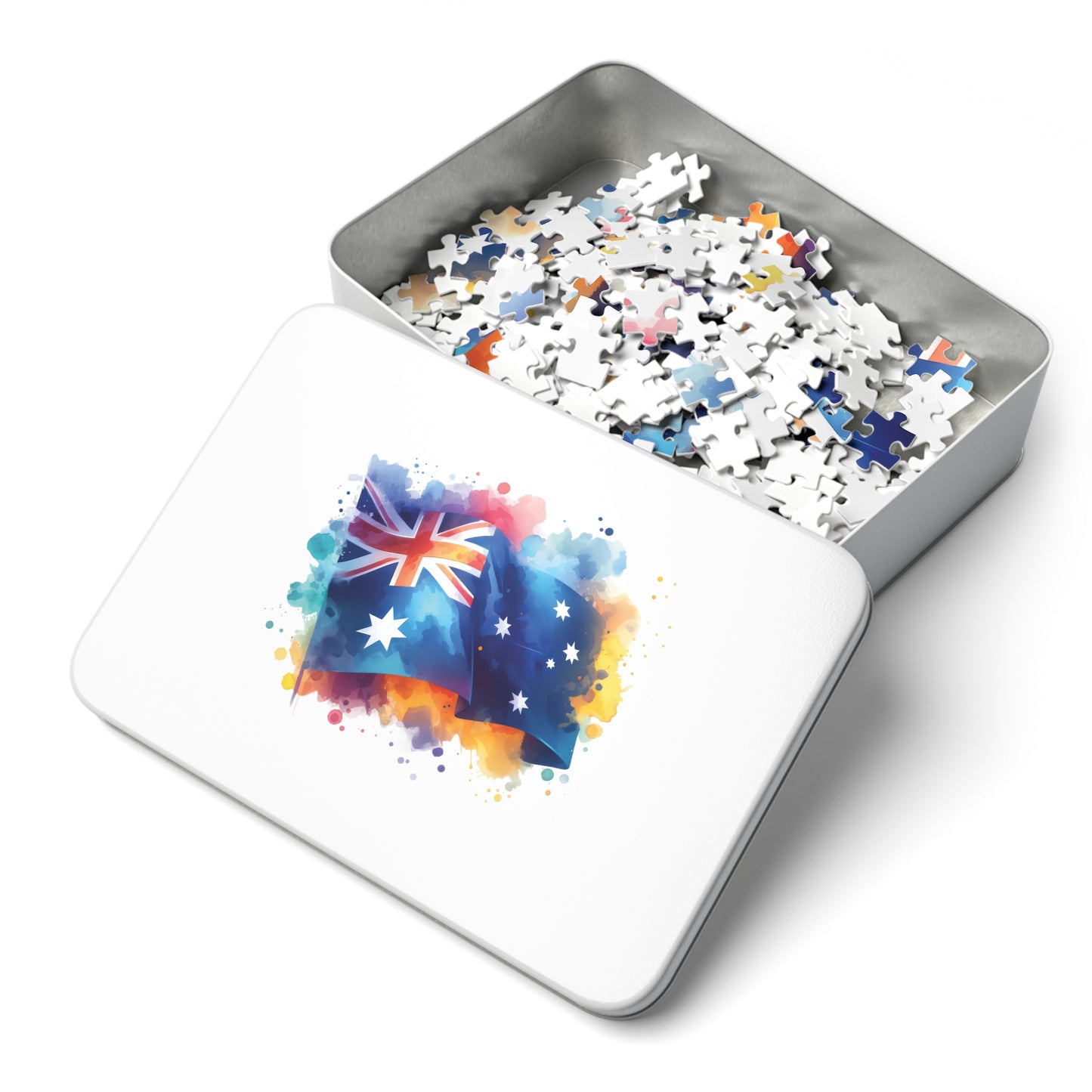 Jigsaw Puzzle in Tin, Australian Flag, Personalised/Non-Personalised, awd-1336 (30, 110, 252, 500,1000-Piece)