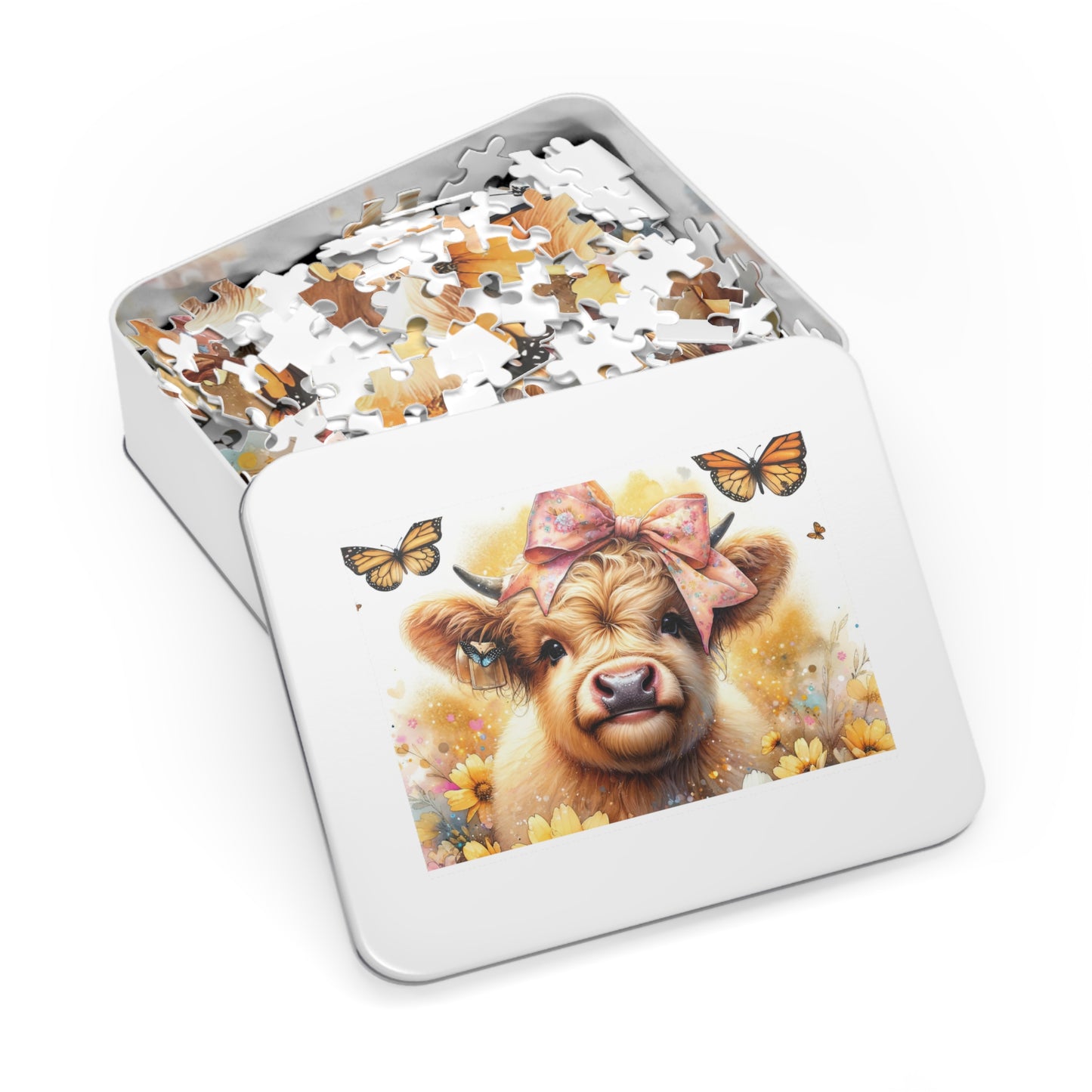 Jigsaw Puzzle, Highland Cow, Personalised/Non-Personalised (30, 110, 252, 500,1000-Piece)