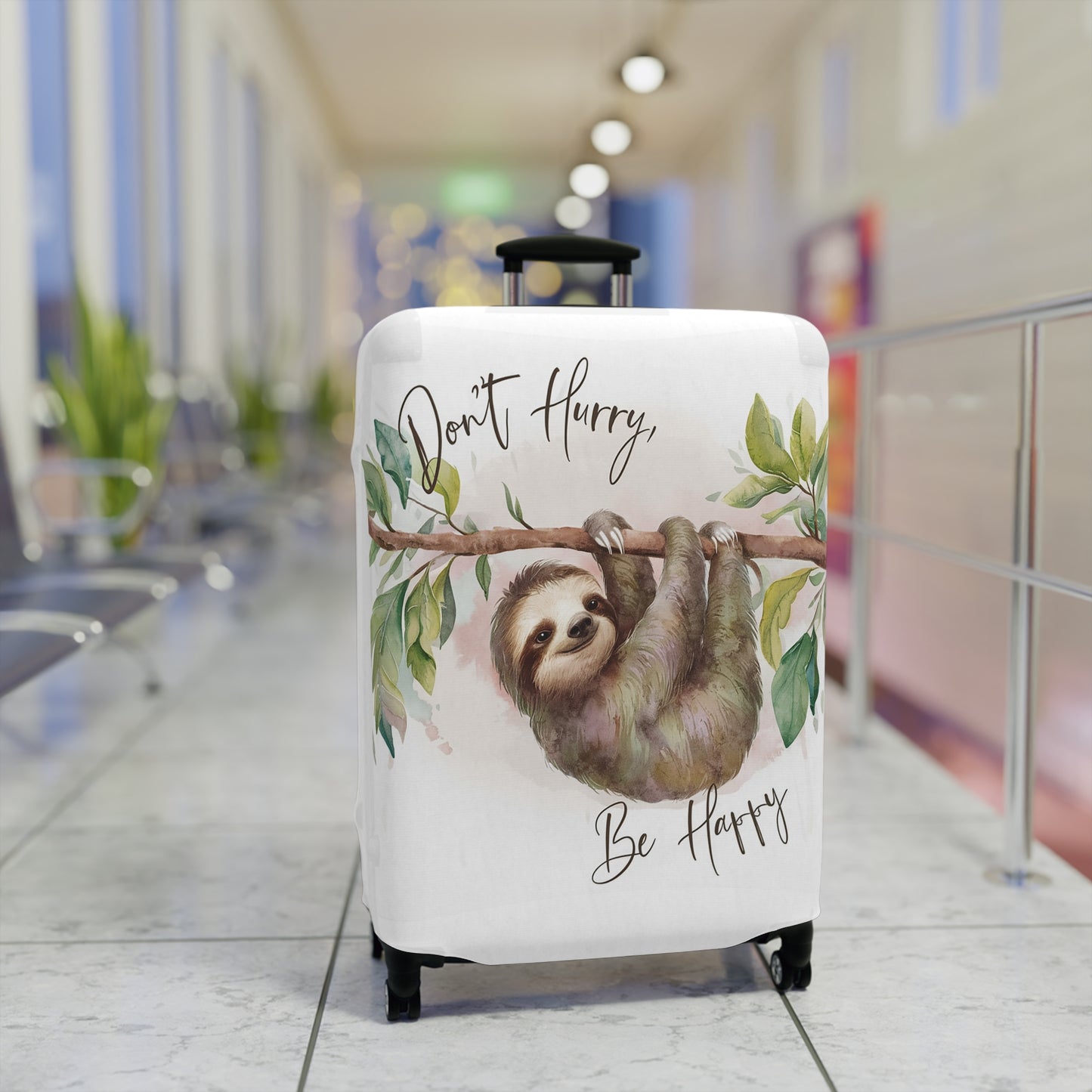 Luggage Cover, Sloth, Don't Hurry be Happy, awd-4042