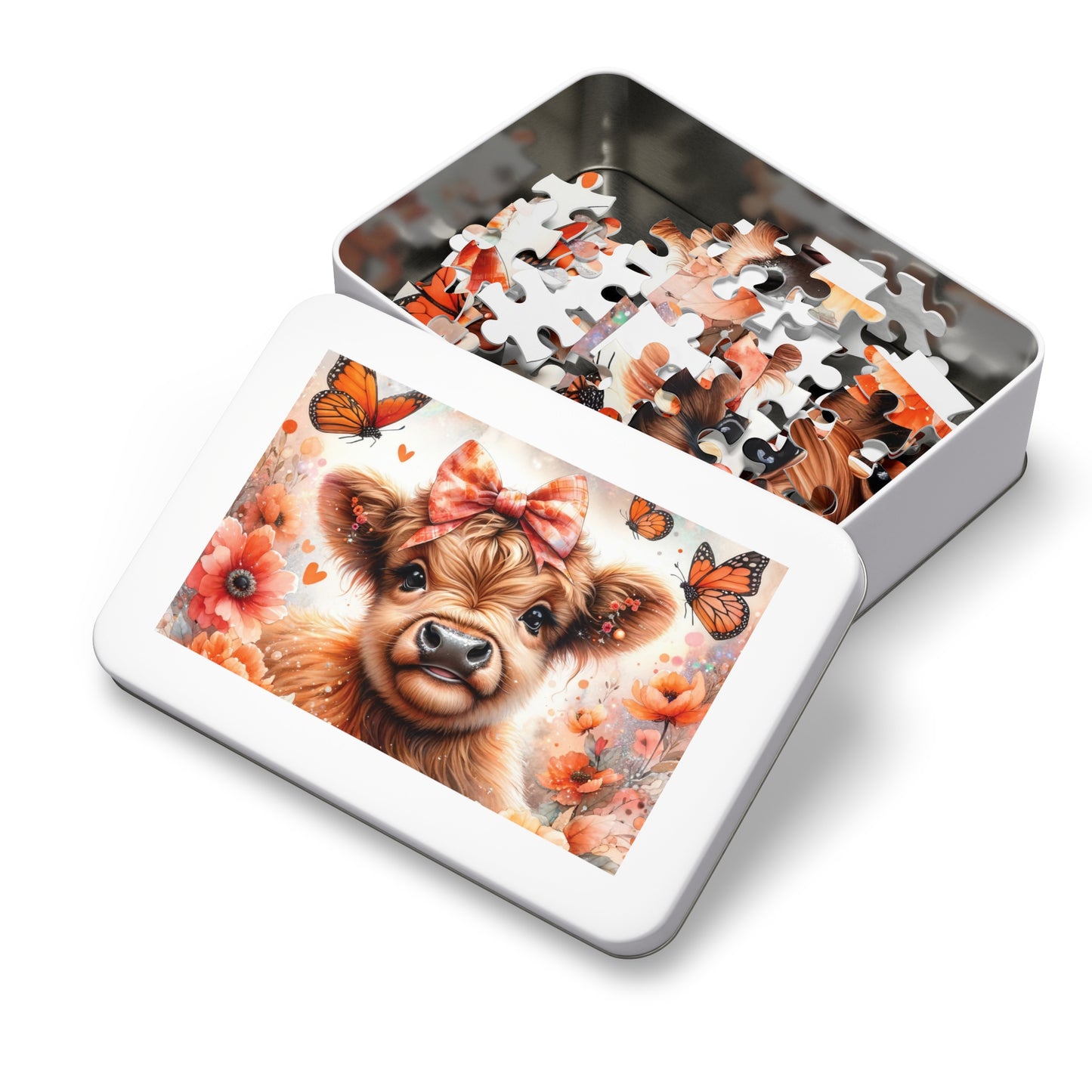 Jigsaw Puzzle, Highland Cow, Personalised/Non-Personalised (30, 110, 252, 500,1000-Piece)