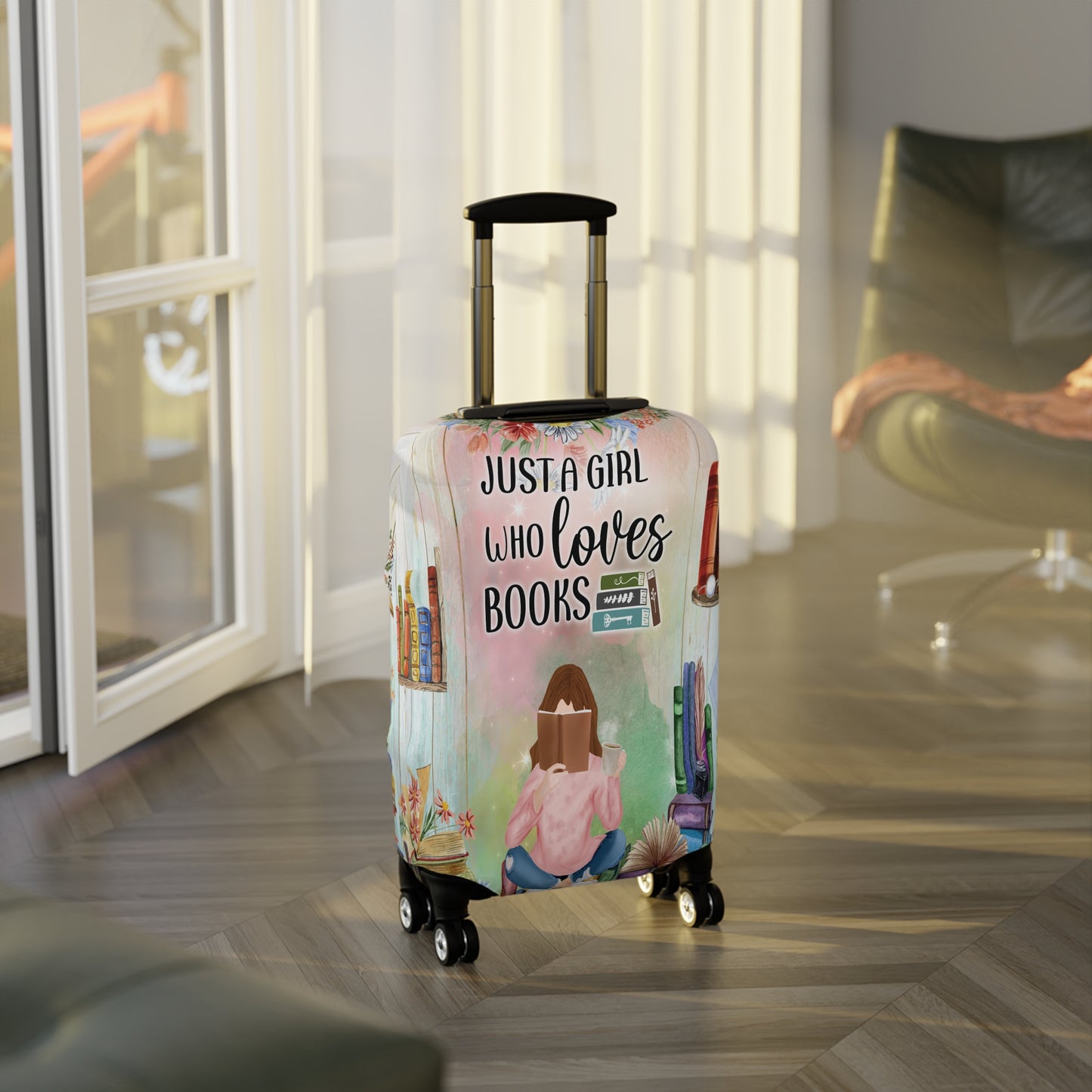 Luggage Cover, Just a Girl who Loves Books, awd-022