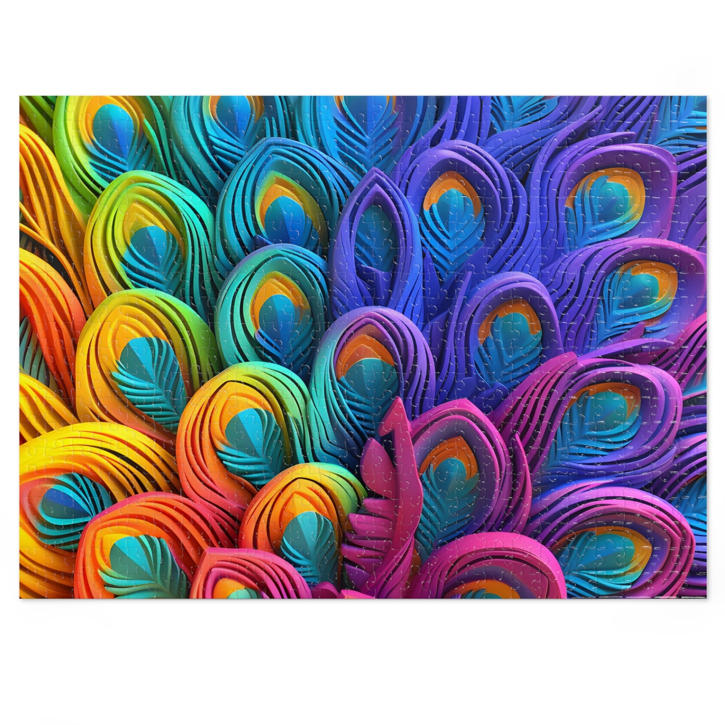 Puzzle, Peacock Feathers, Personalised/Non-Personalised (30, 110, 252, 500,1000-Piece) awd-574