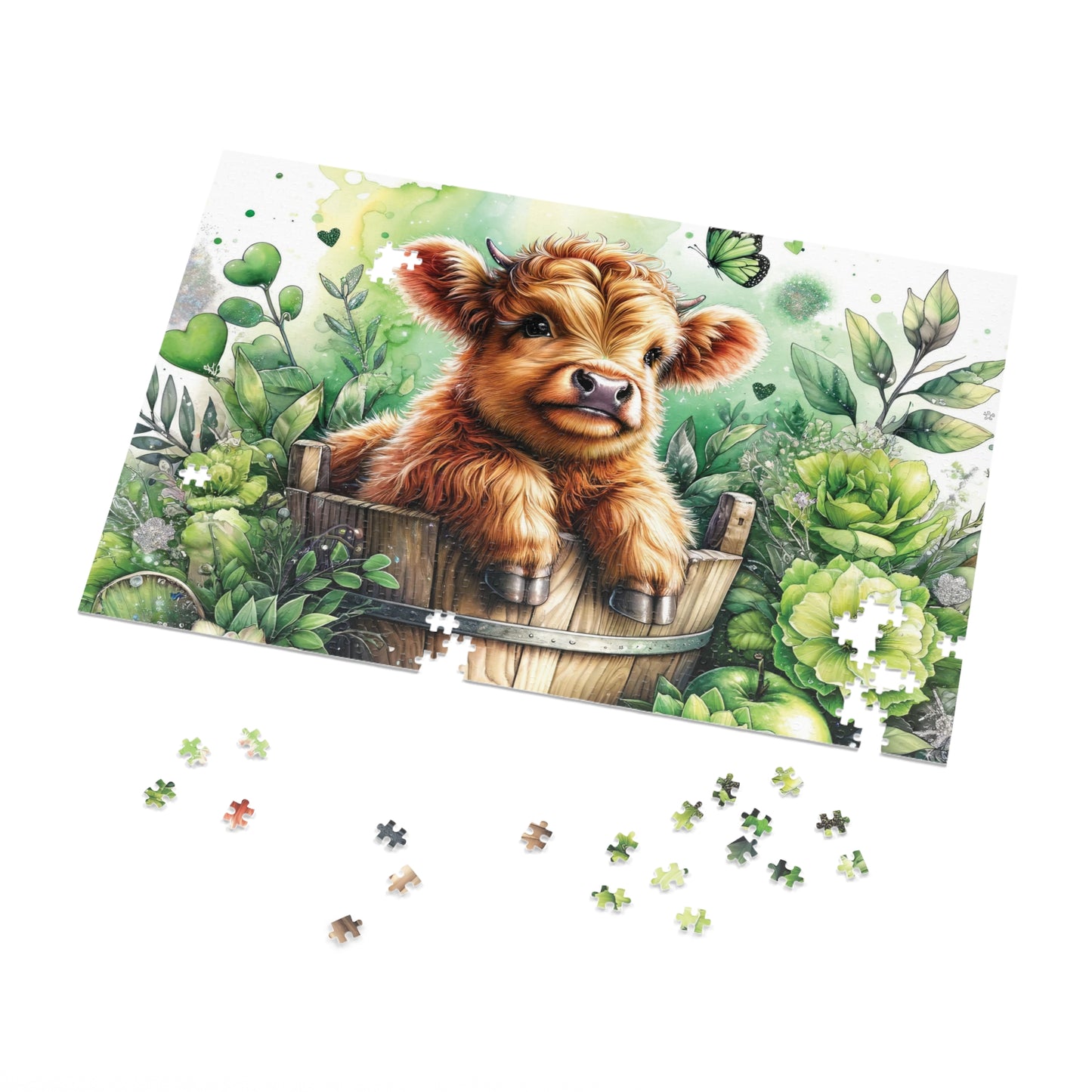 Jigsaw Puzzle, Highland Cow, Personalised/Non-Personalised (30, 110, 252, 500,1000-Piece)