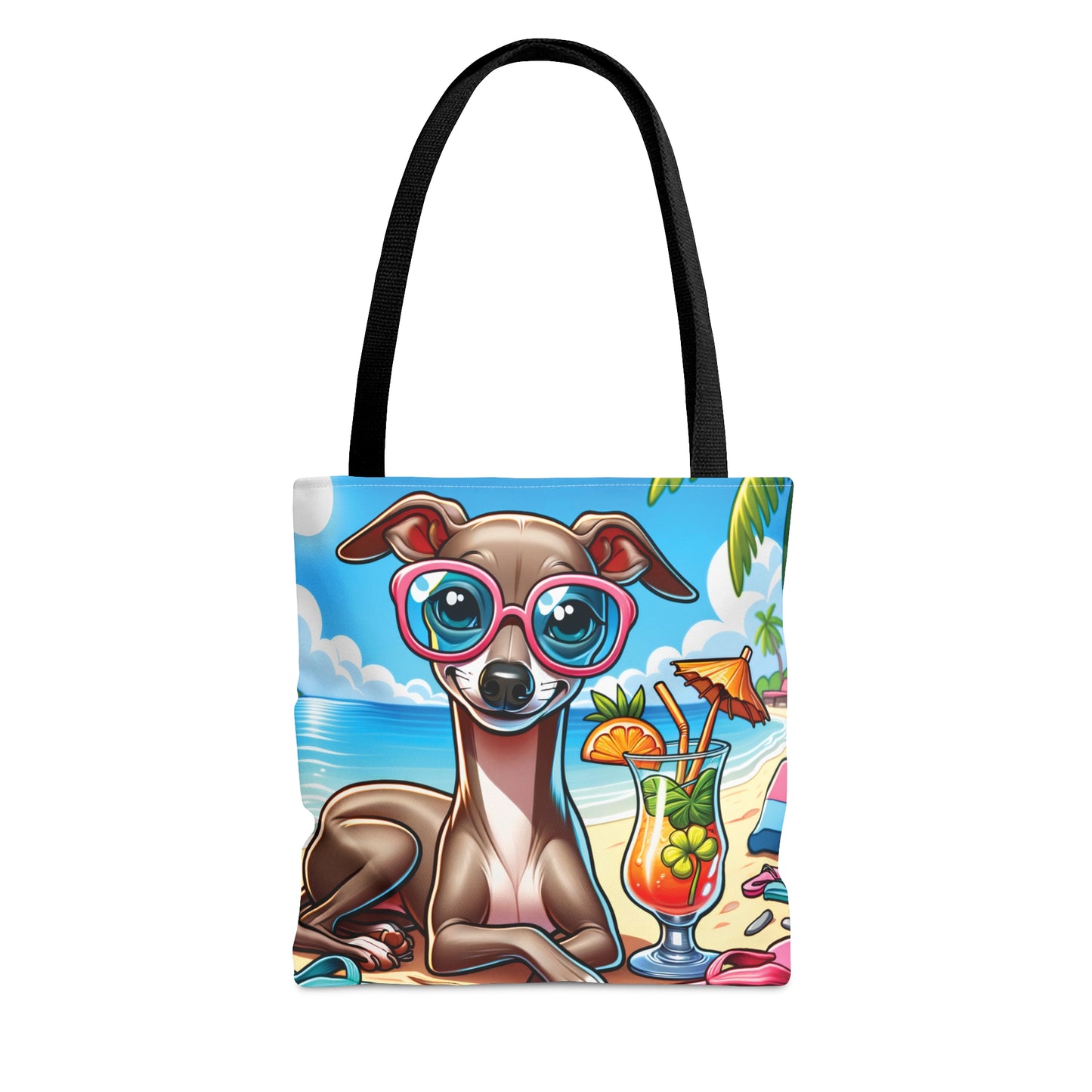 Tote Bag, Dog on Beach, Italian Greyhound, Tote bag,  awd-1218