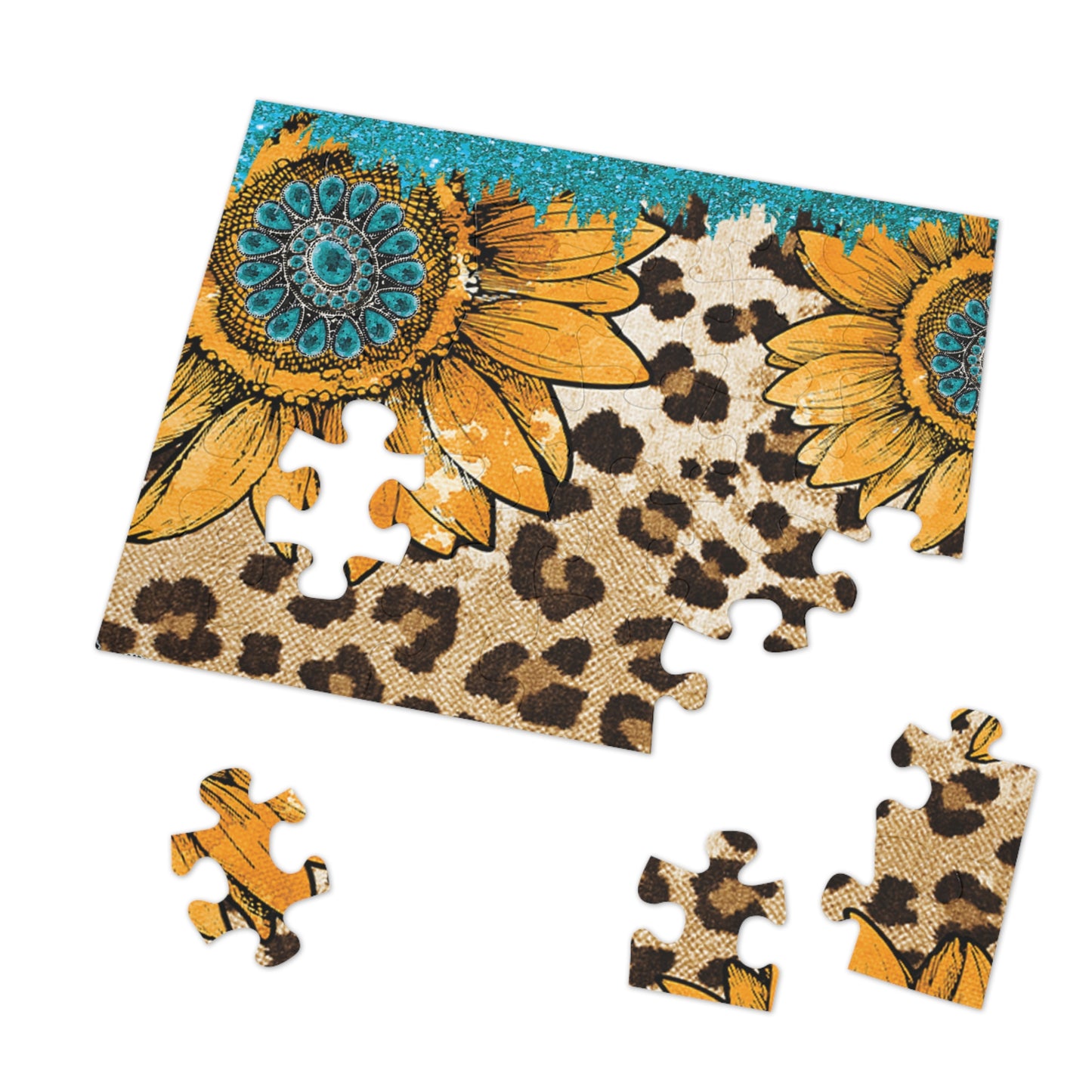 Puzzle, Western, Sunflowers, Personalised/Non-Personalised (30, 110, 252, 500,1000-Piece) awd-604