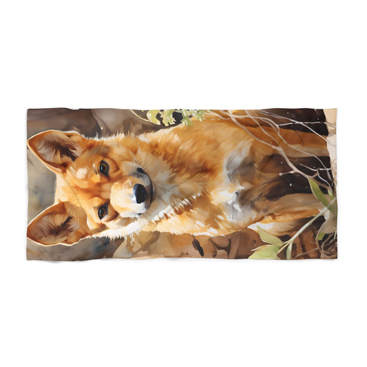 Beach Towel, Australian Animals, Dingo, Polycotton Towel, 2 sizes Available