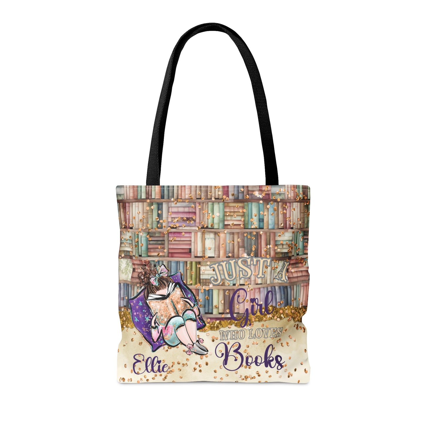 Personalised Tote Bag, Just A Girl Who Loves Books, Brunette Hair  Tote bag