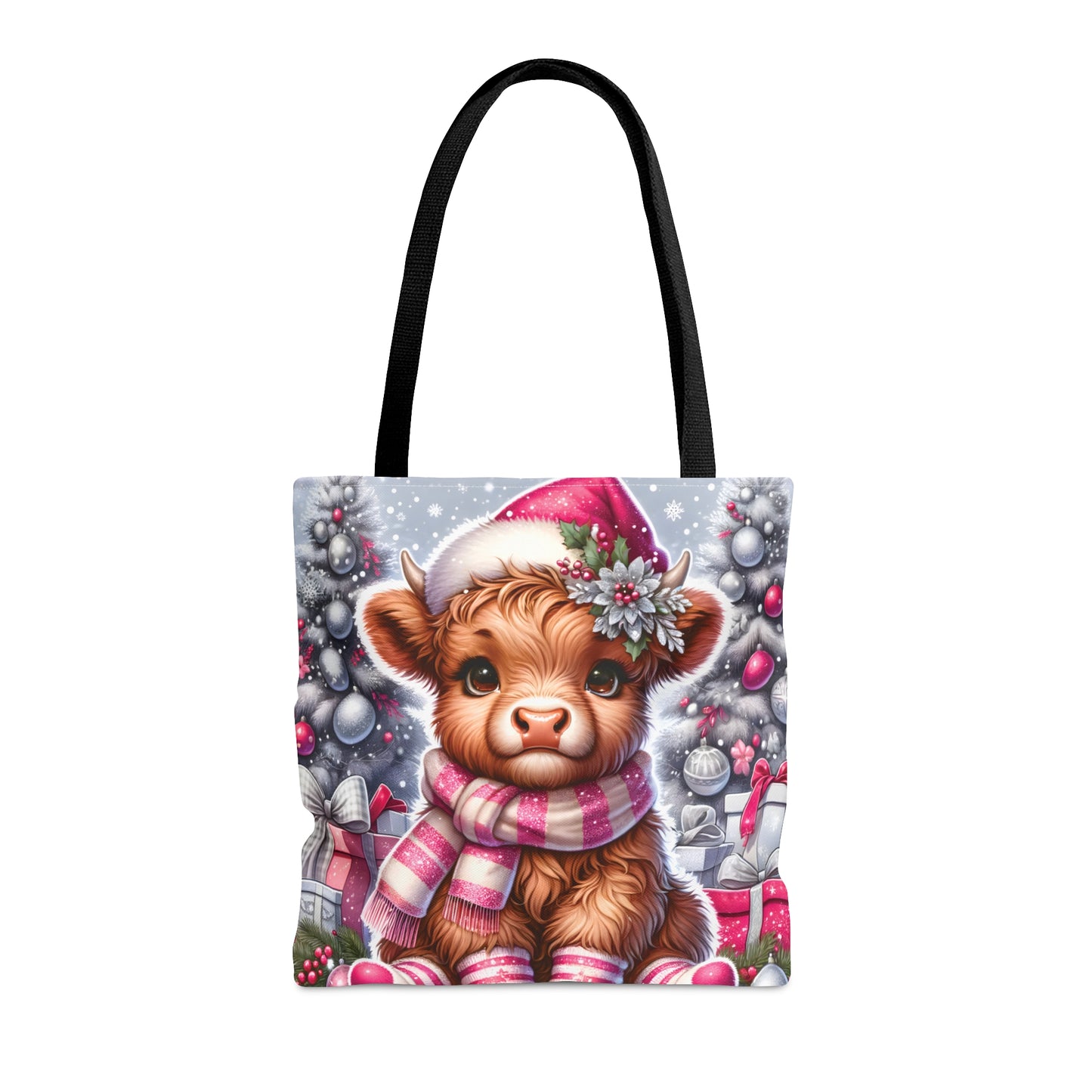 Personalised/Non-Personalised Tote Bag, Christmas, Highland Cow, Tote bag