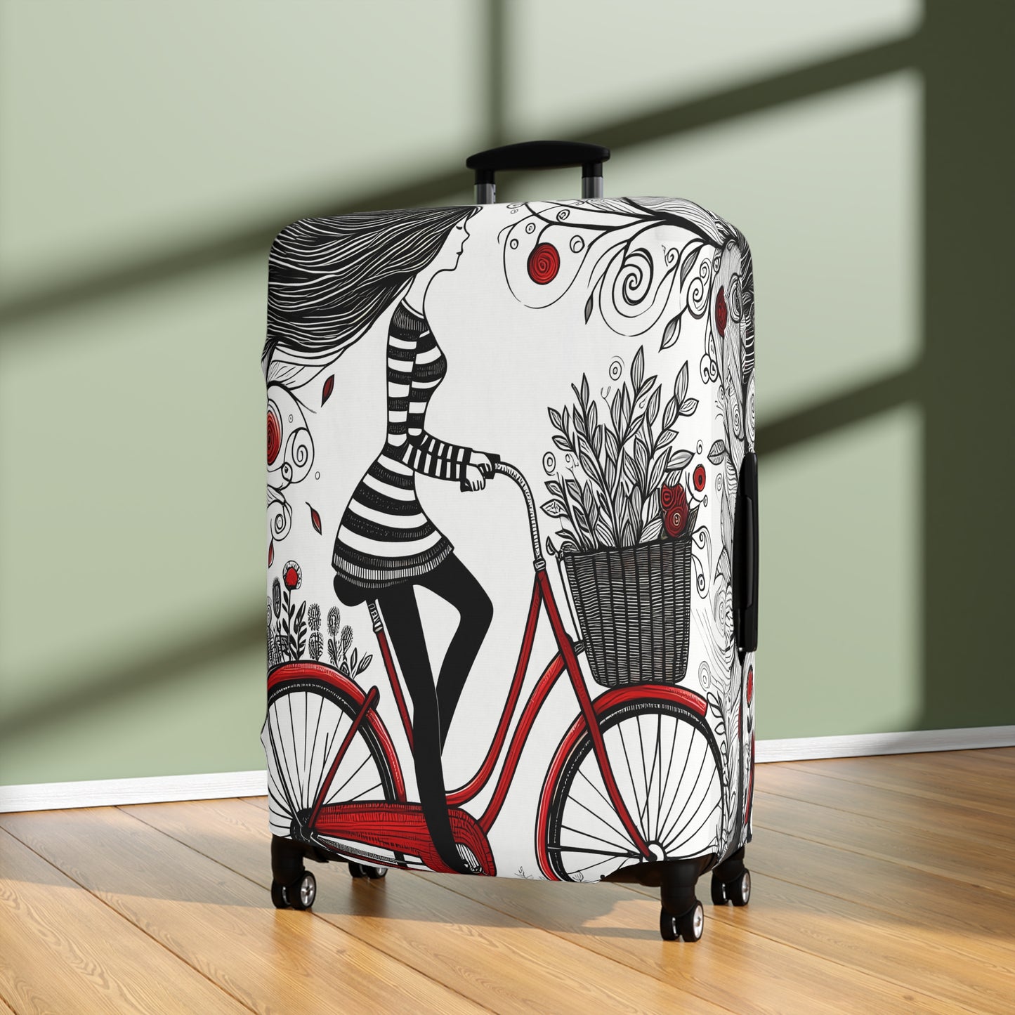 Luggage Cover, Girl on Bike, awd-3022