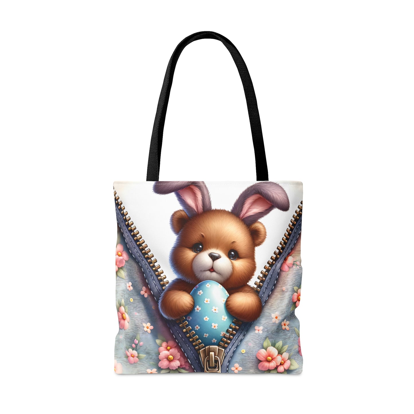 Tote Bag, Easter, Cute Bear with Bunny Ears, Personalised/Non-Personalised Tote bag