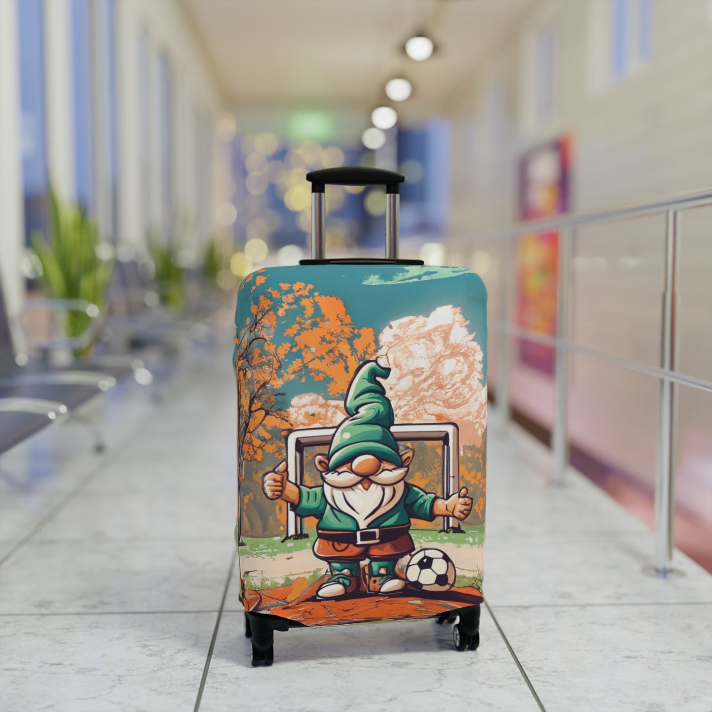 Luggage Cover, Retro Soccer Gnome, awd-5028