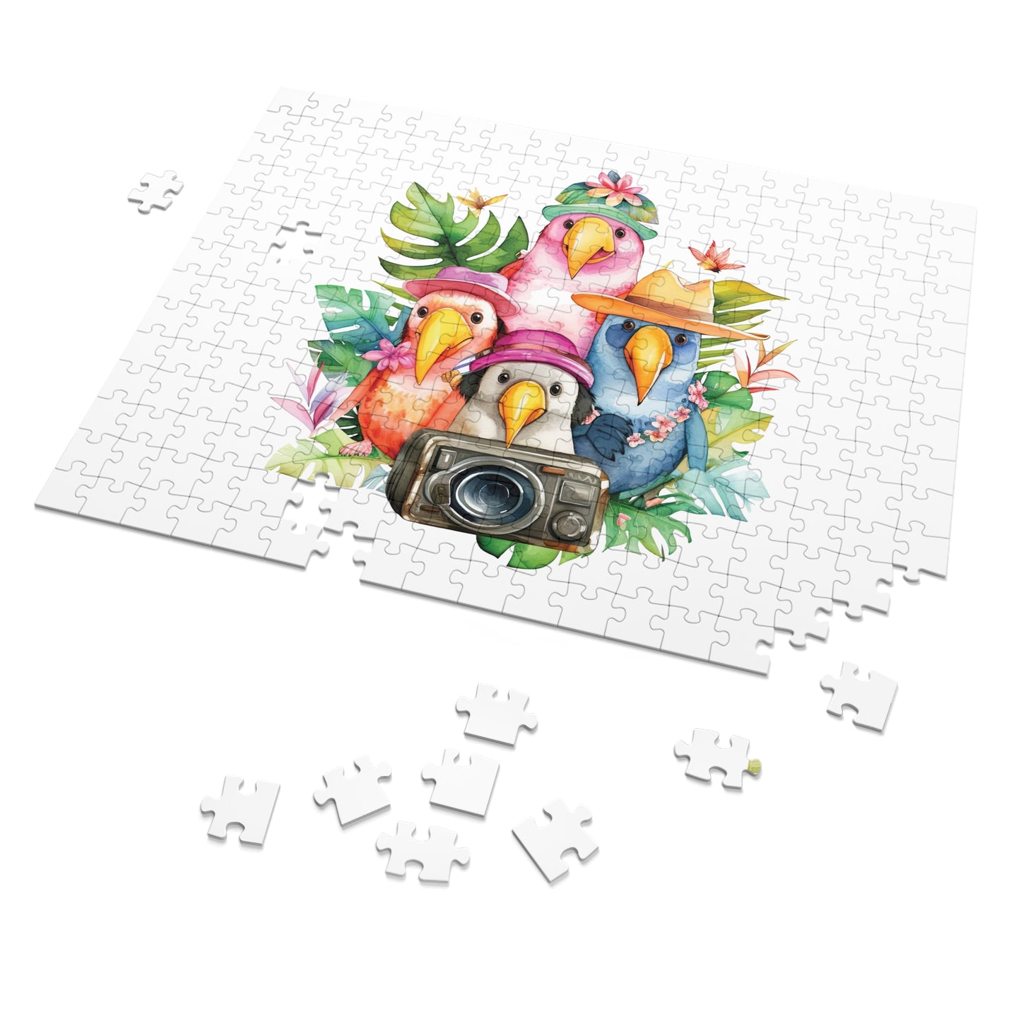 Jigsaw Puzzle, Parrots, Personalised/Non-Personalised (30, 110, 252, 500,1000-Piece)