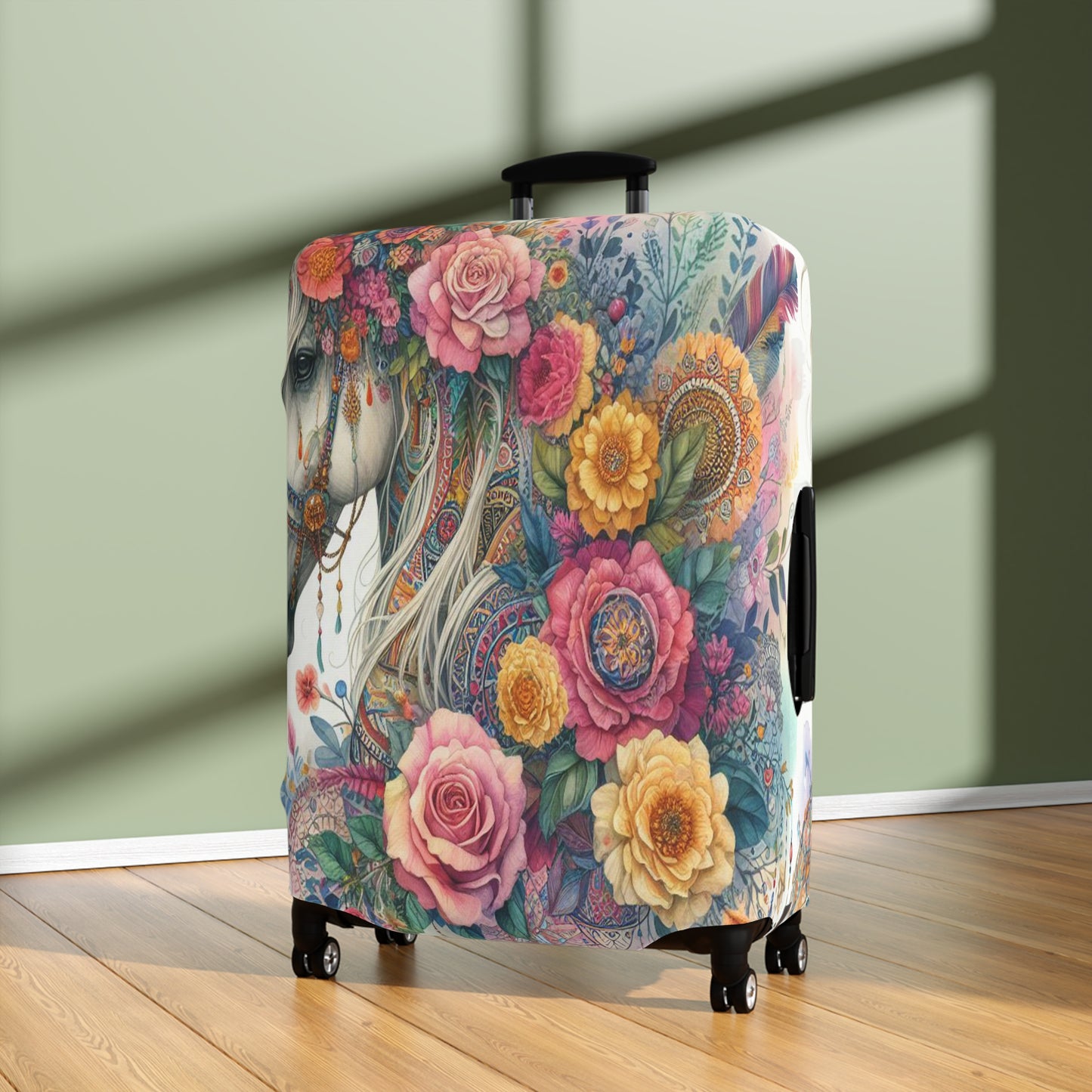 Luggage Cover, Country and Western, Boho Floral Horse, awd-1741