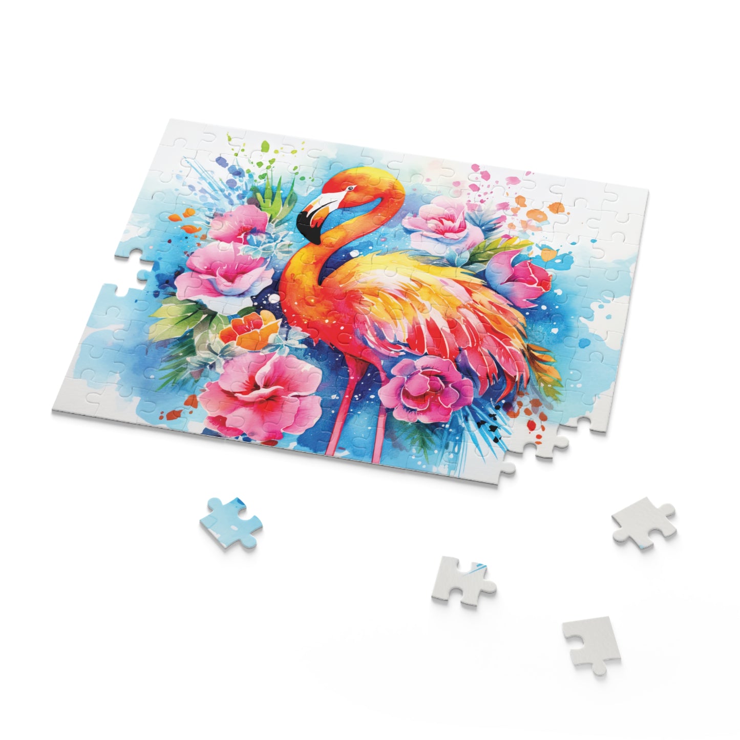 Personalised/Non-Personalised Puzzle, Flamingo (120, 252, 500-Piece)