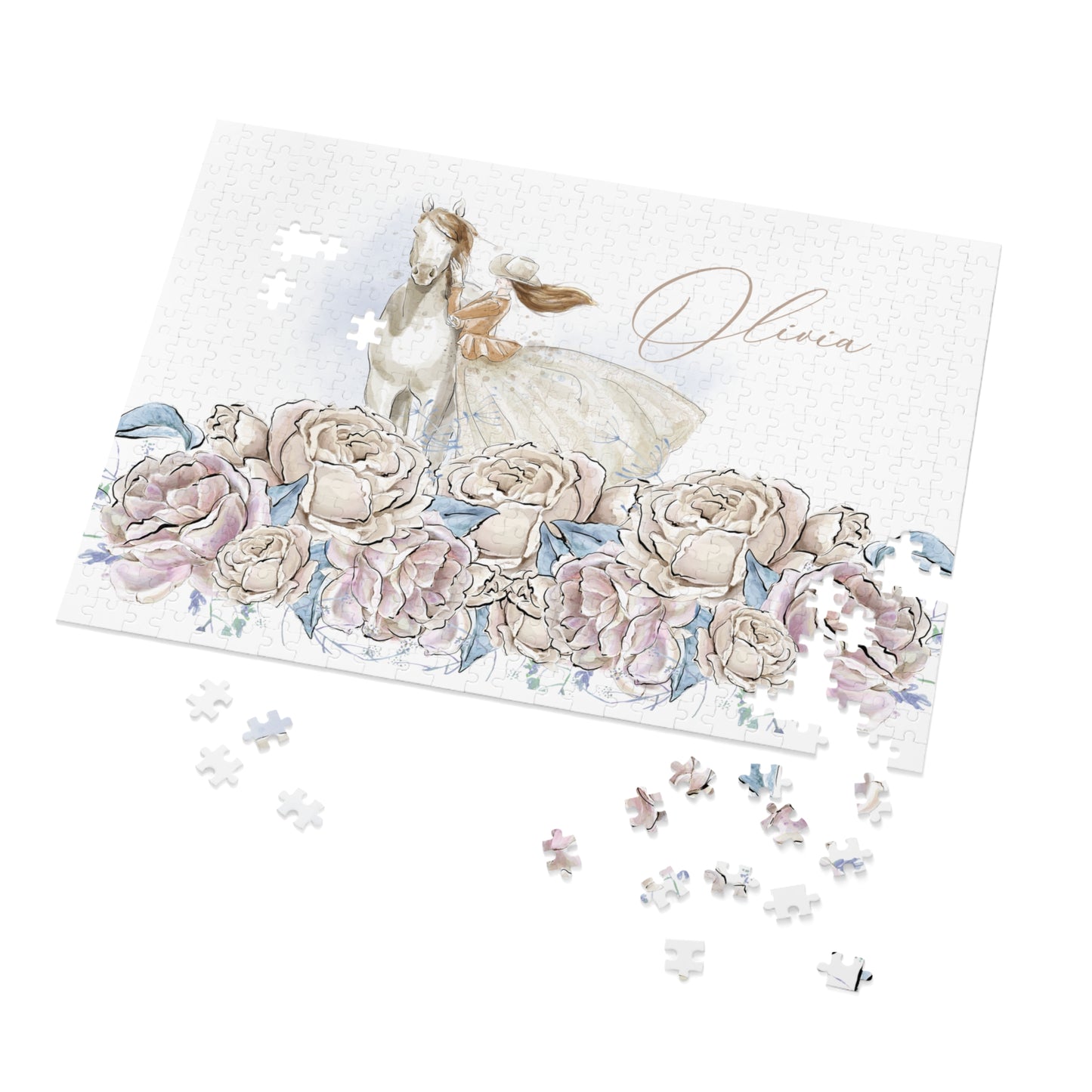 Jigsaw Puzzle, Western, Romance Floral, Personalised/Non-Personalised (30, 110, 252, 500,1000-Piece)