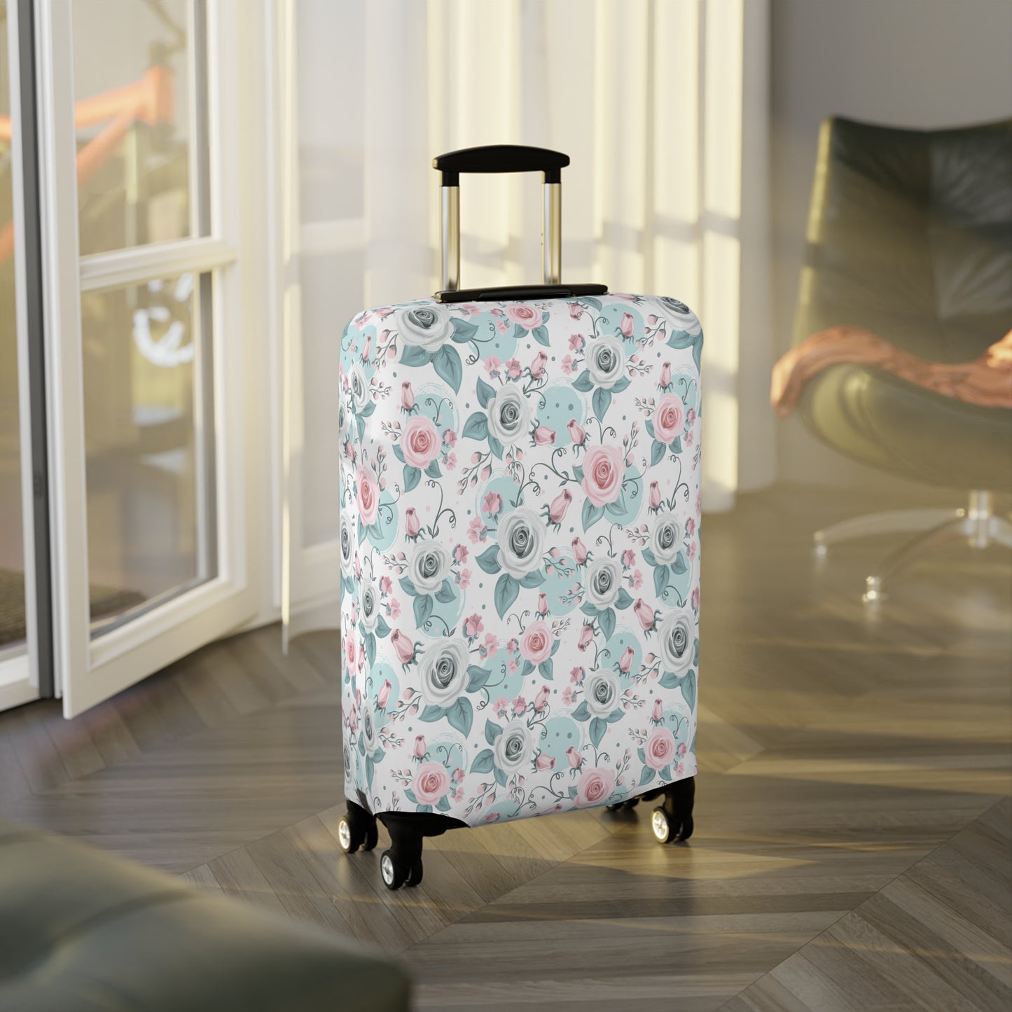 Luggage Cover, Green and Pink Floral, awd-1770