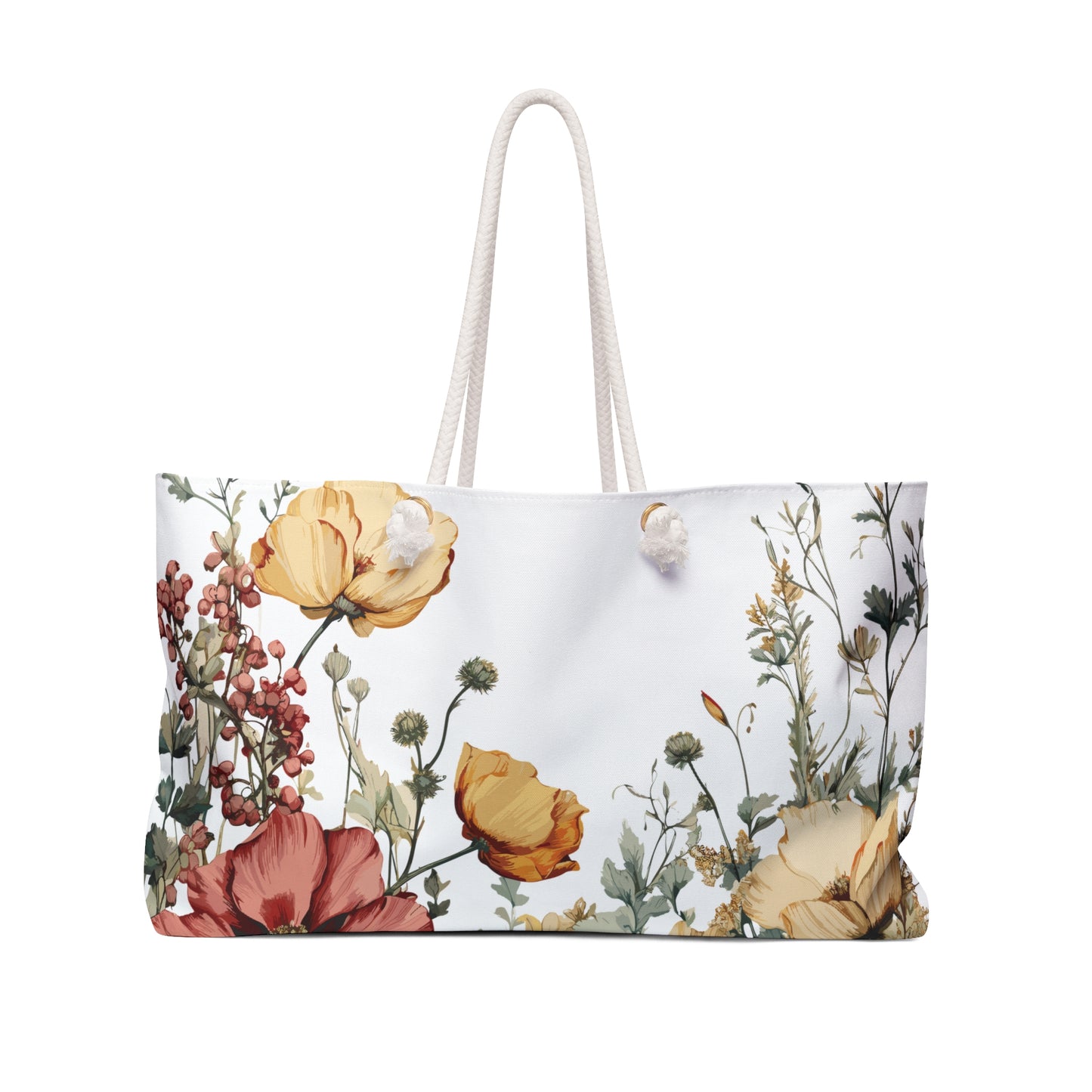 Personalised/Non-Personalised Weekender Bag, Floral, Weekender Bag, Beach Bag, Book Bag