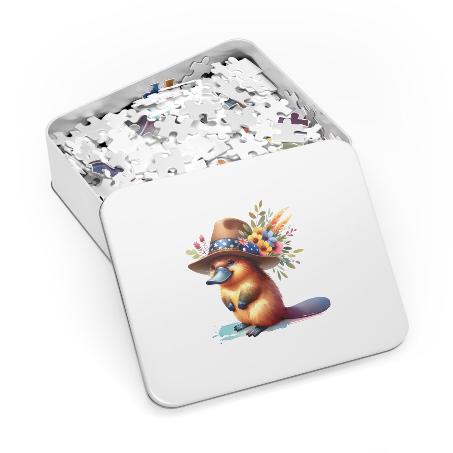 Jigsaw Puzzle in Tin, Australian Animals, Platypus, Personalised/Non-Personalised, awd-1319 (30, 110, 252, 500,1000-Piece)