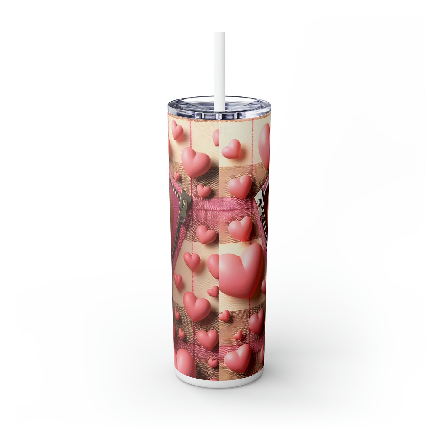 Skinny Tumbler with Straw, 20oz, Dog, Valentines Day, awd-1131