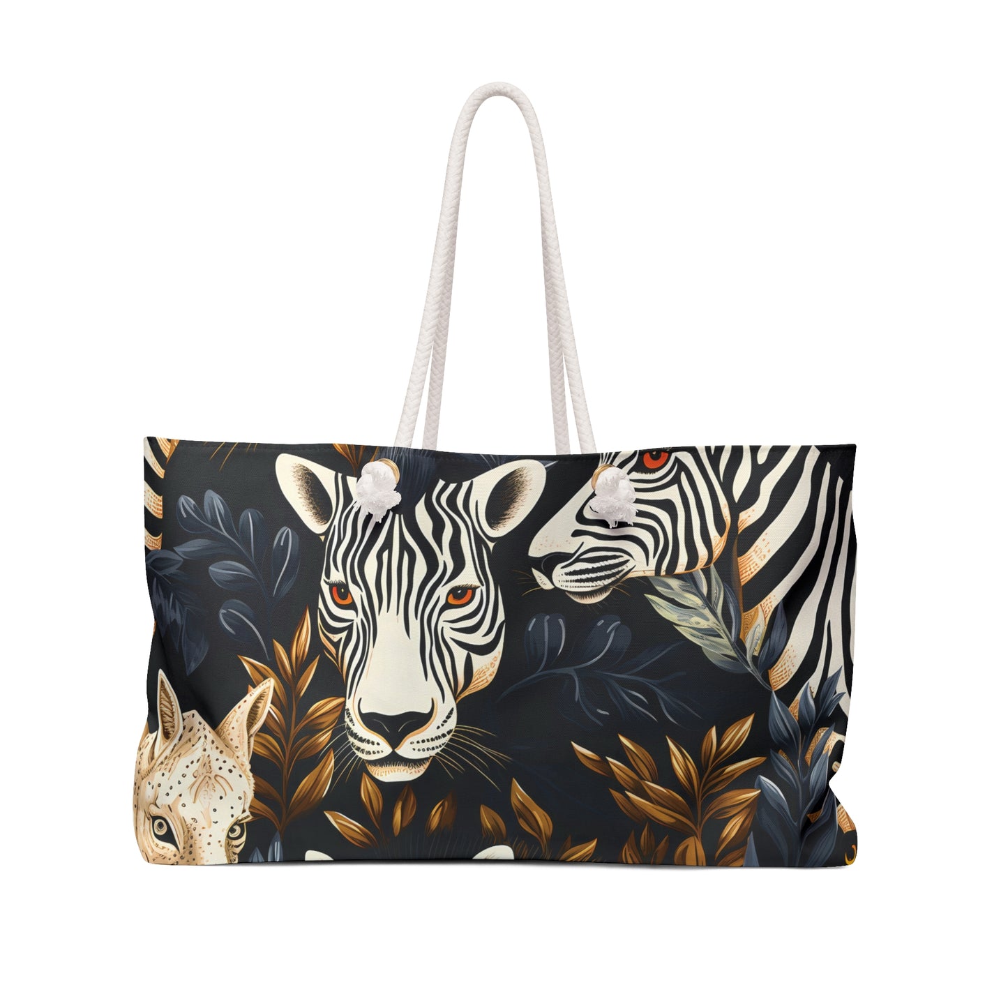 Personalised/Non-Personalised Weekender Bag, Wild Animals, Zebras, Large Weekender Bag, Beach Bag, Book Bag