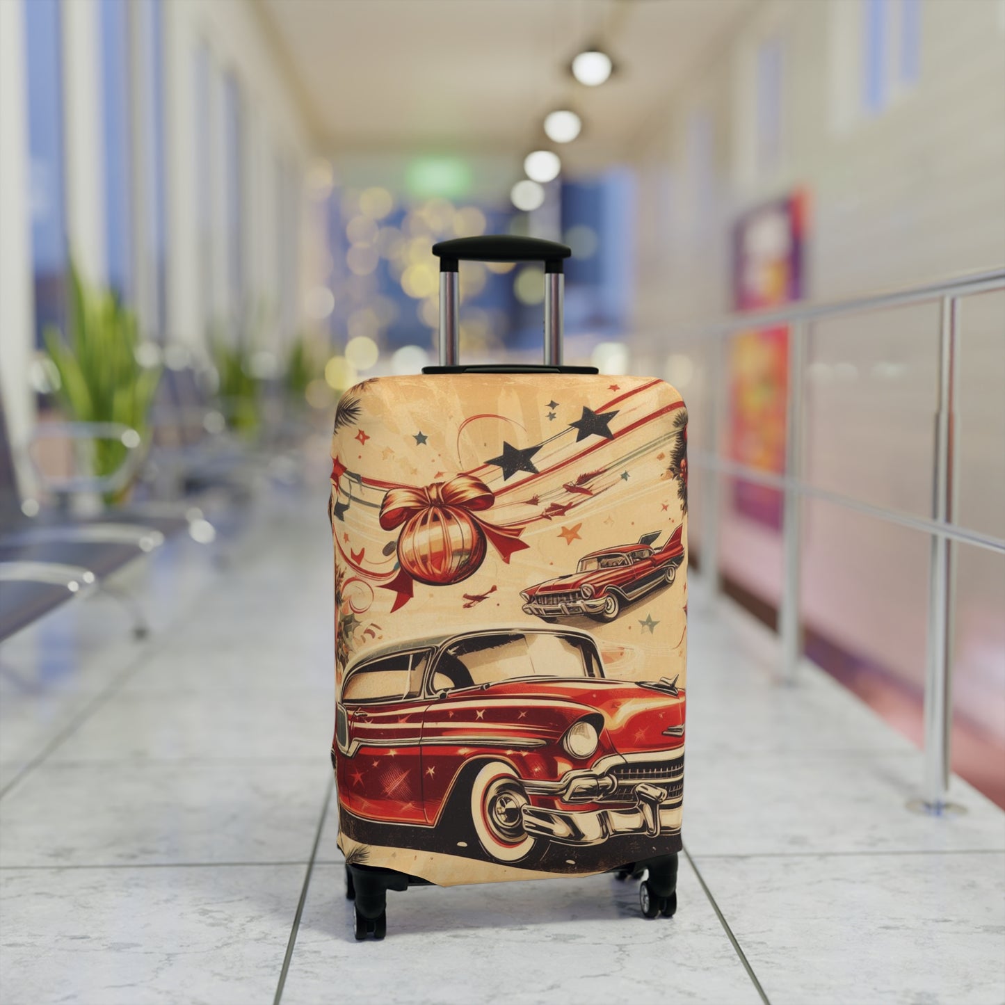 Luggage Cover, Christmas, Vintage Car