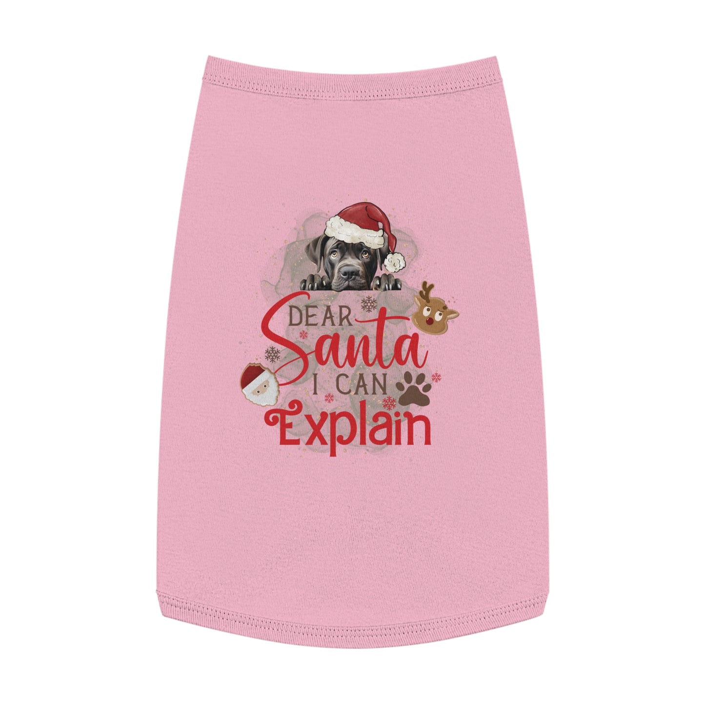 Pet Tank Top, Santa I Can Explain, Christmas Pet Tank Top