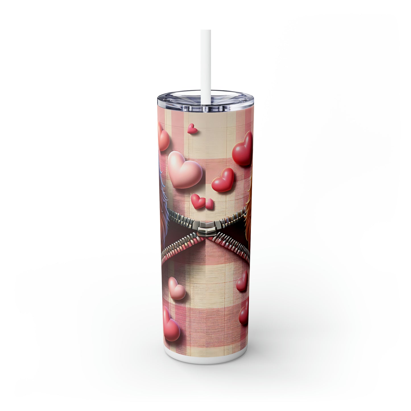 Skinny Tumbler with Straw, 20oz, Dog, Valentines Day, awd-1150