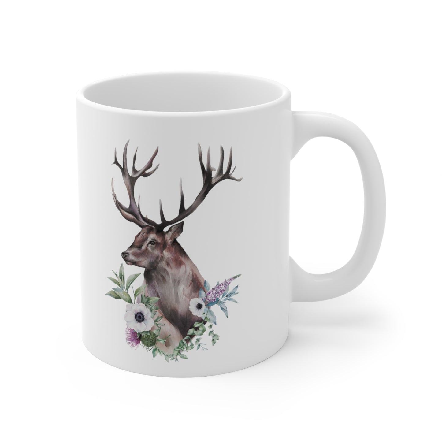 Personalised/Non Personalised Scottish Stag, Ceramic Mug 11oz