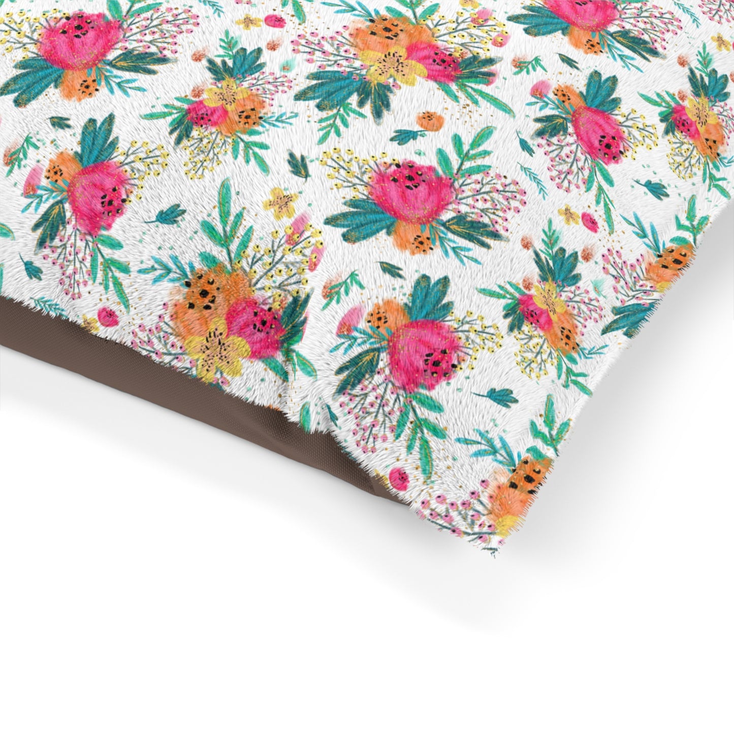 Luxury Pet Bed, feather soft fleece, Australian Floral