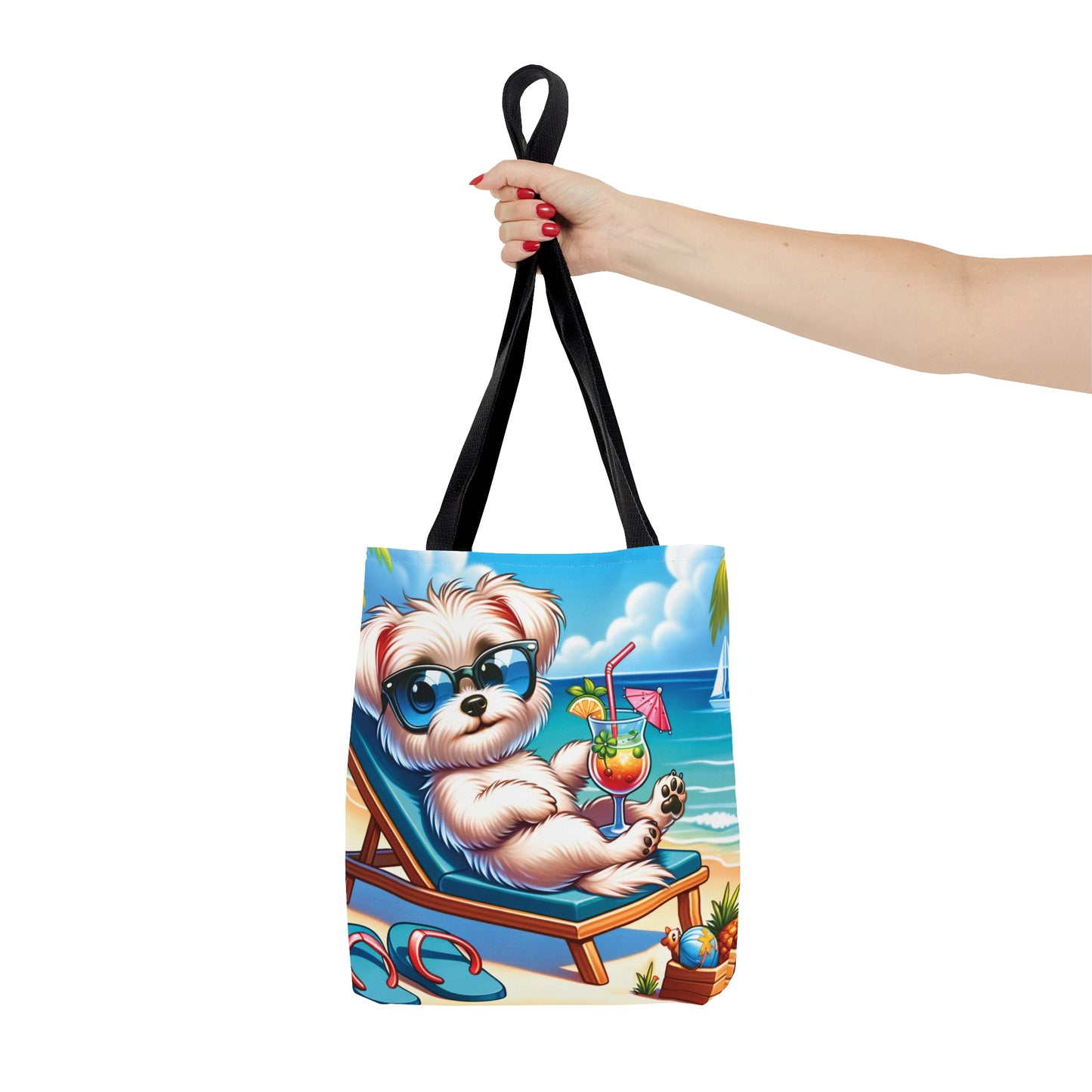 Tote Bag, Dog on Beach, Maltese, Tote bag, awd-1222