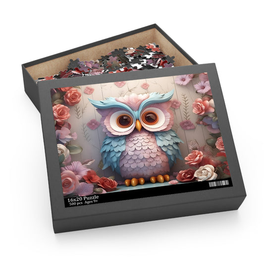 Personalised/Non-Personalised Puzzle, Owl (120, 252, 500-Piece)