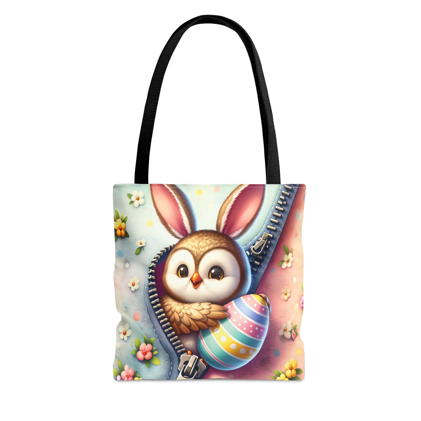 Tote Bag, Easter, Cute Owl with Bunny Ears, Personalised/Non-Personalised Tote bag