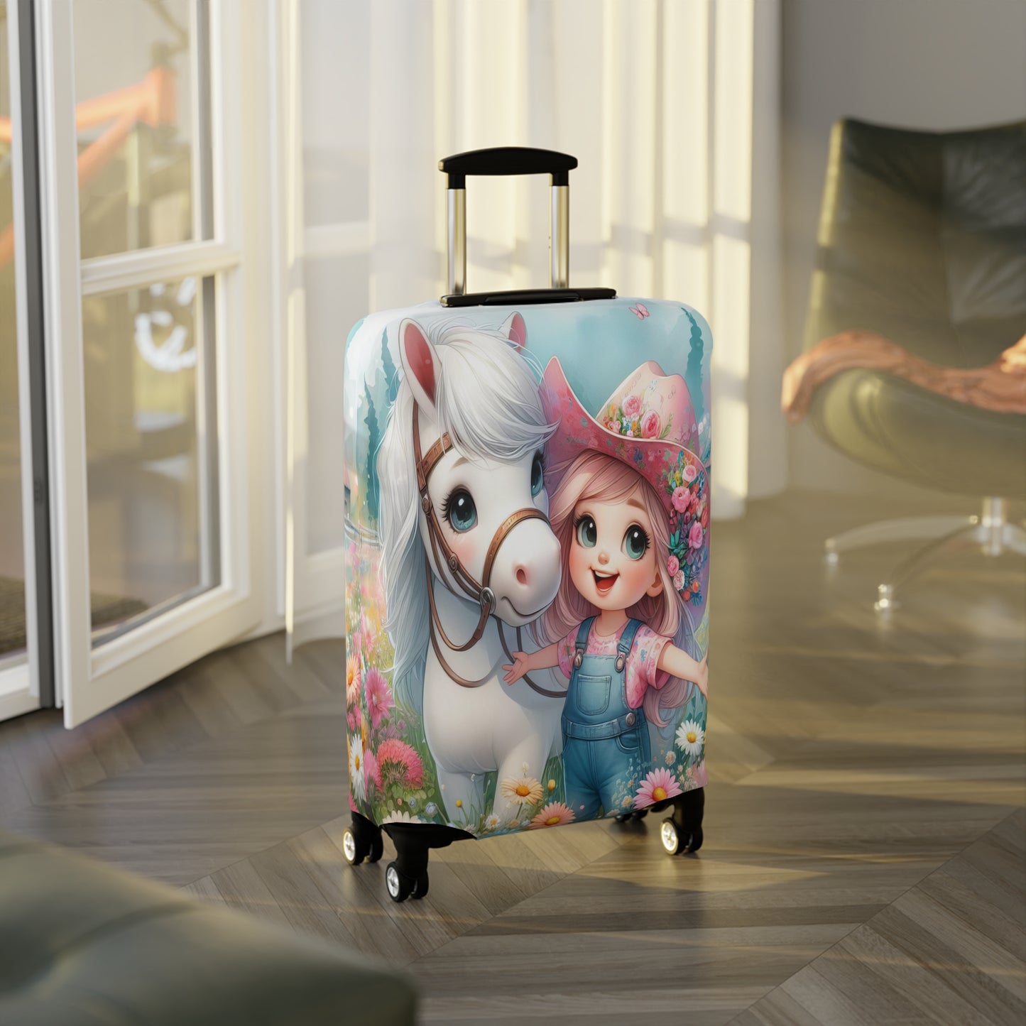 Luggage Cover, Just a Girl who Loves Horses, awd-3070