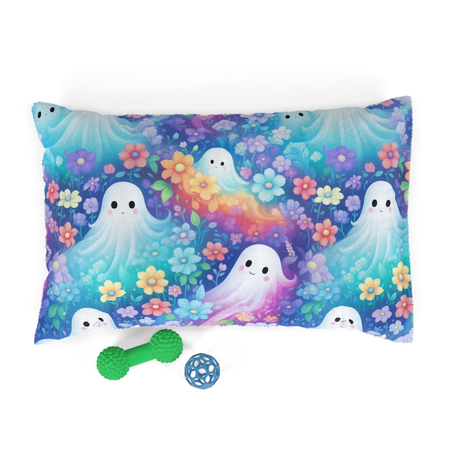 Luxury Pet Bed, feather soft fleece, Halloween Ghosts