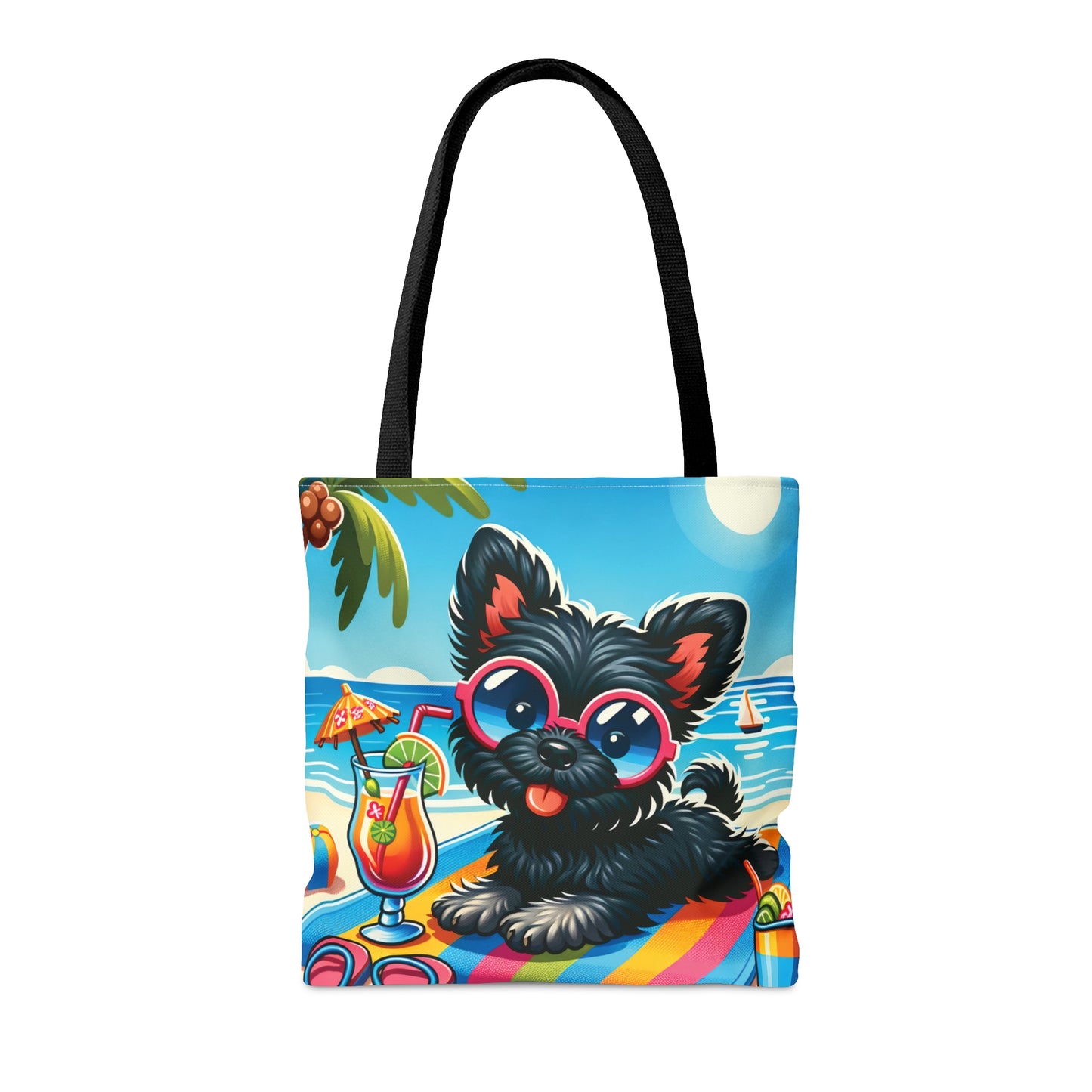 Tote Bag, Dog on Beach, Affenpinscher, Tote bag, awd-1174