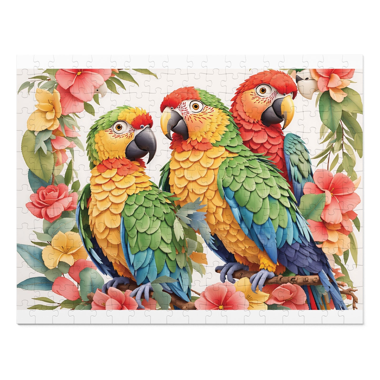 Jigsaw Puzzle, Parrots, Personalised/Non-Personalised (30, 110, 252, 500,1000-Piece)