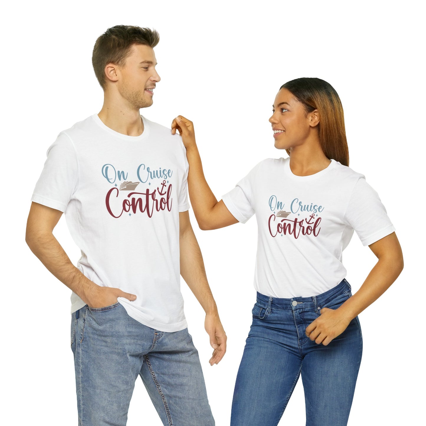 Unisex Adults Jersey Short Sleeve Tee, Cruise Tee, On Cruise Control, 100% Cotton, Light Fabric 142 g/m²