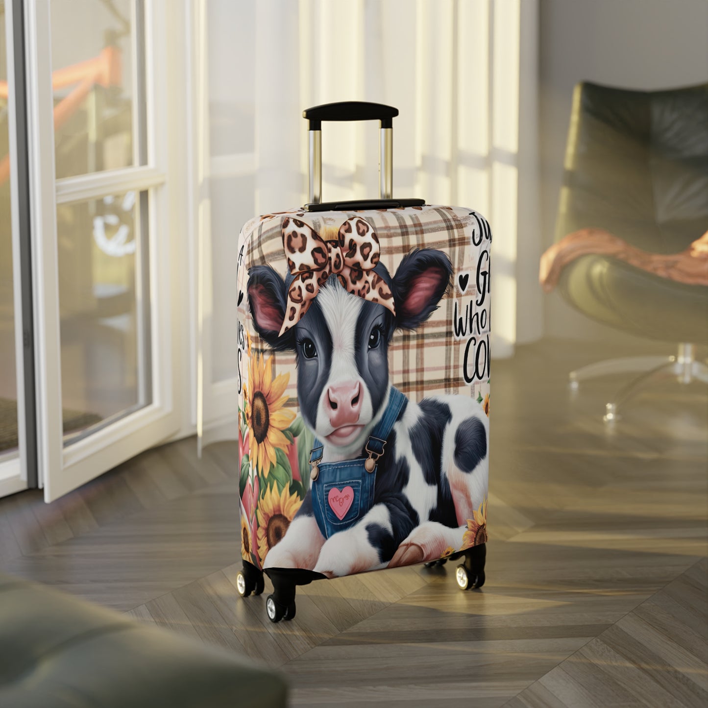 Luggage Cover, Just a Girl who Loves Cows, awd-3091