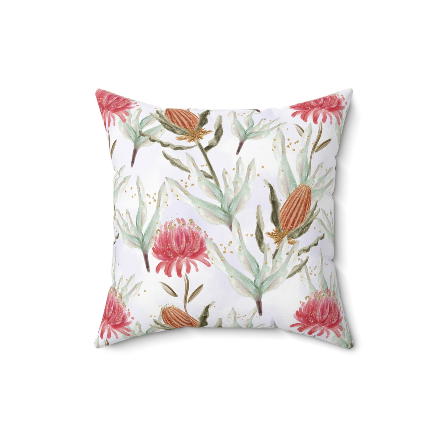 Polyester Square Pillow, Australian Flora