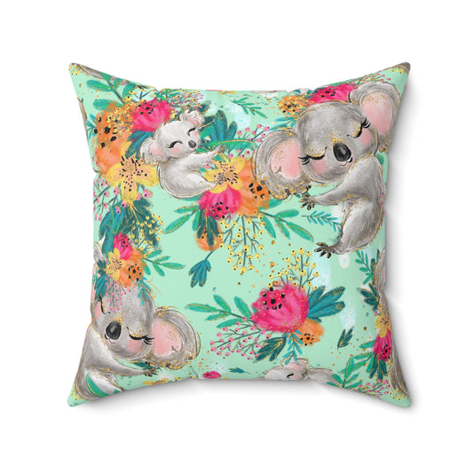 Spun Polyester Square Pillow, Australian Kangaroos